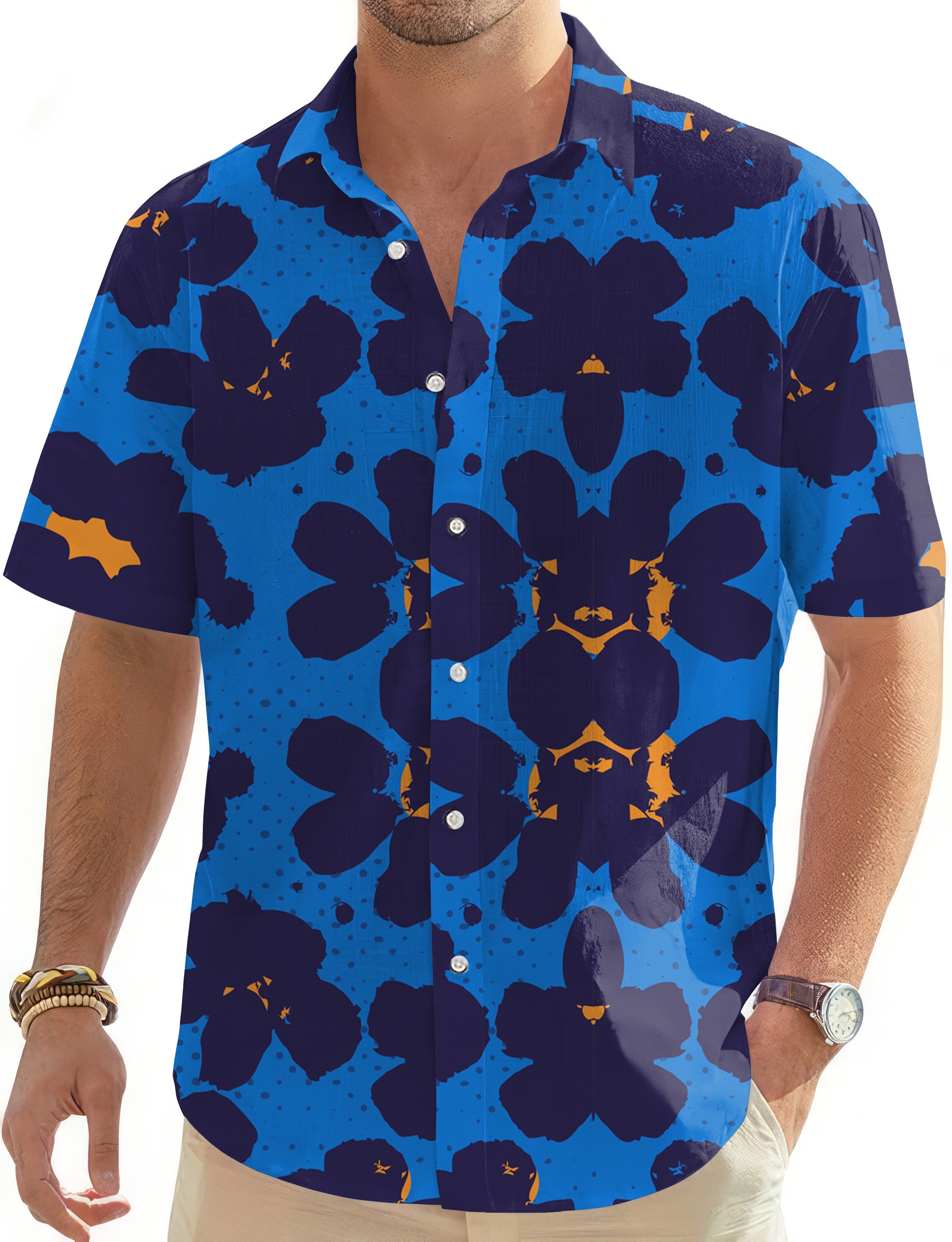 Hawaiian Dreams-Men's Golf Hawaiian Shirts Button Down Shirt