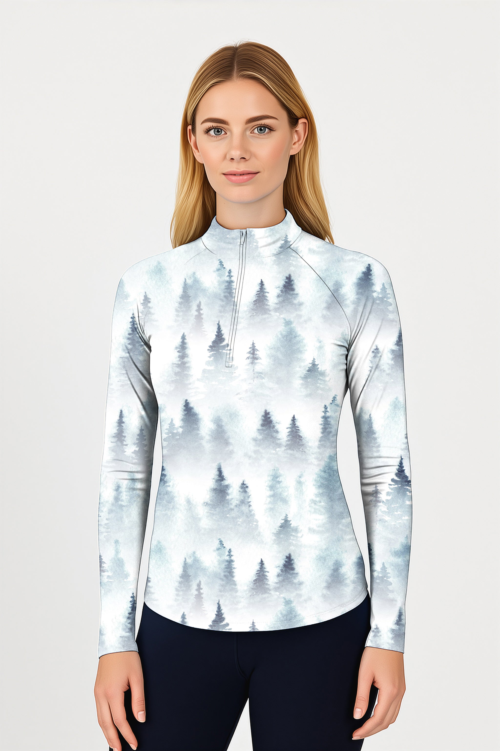 Subtle Pines Women's Golf Active 3/4 Zipper Top Long Sleeves