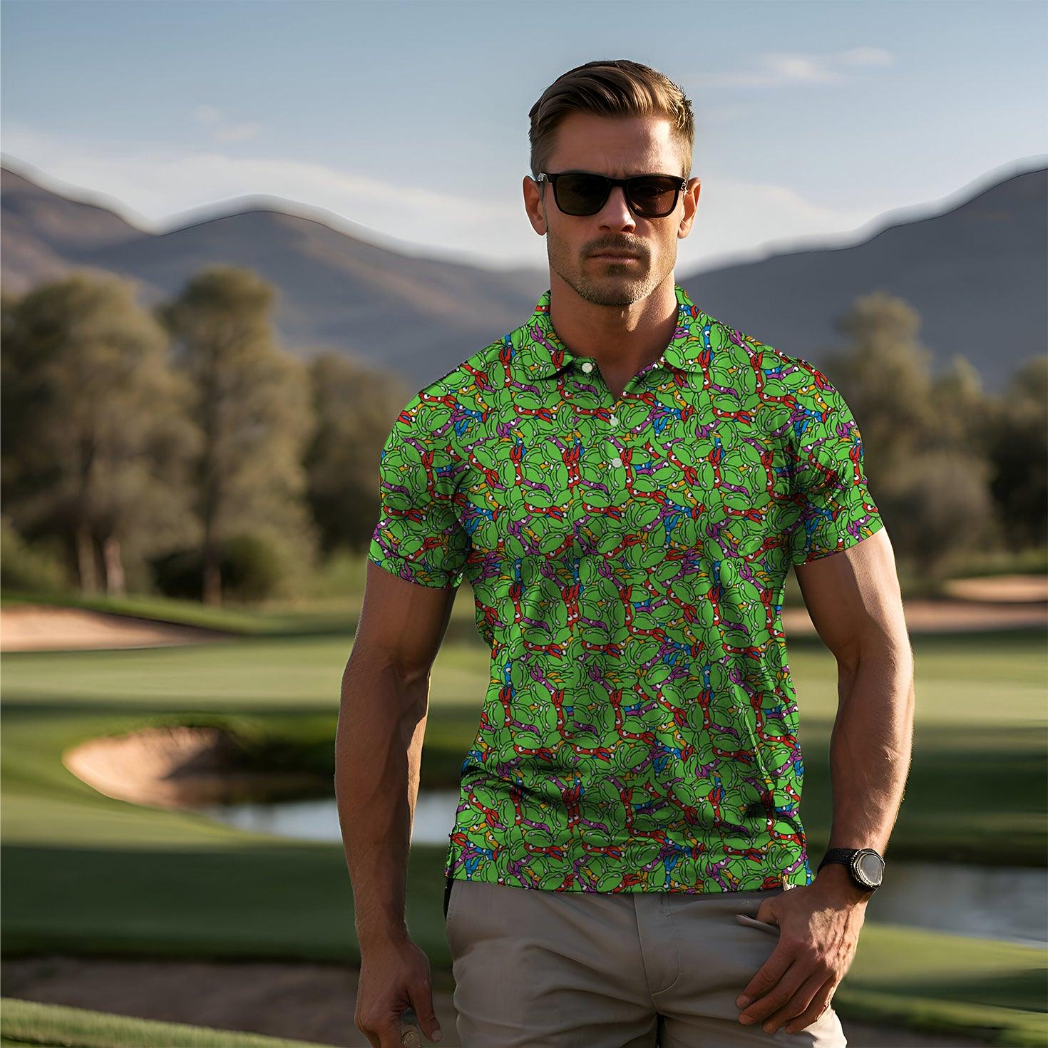 Men's golf polo-TMNT - Mean Green