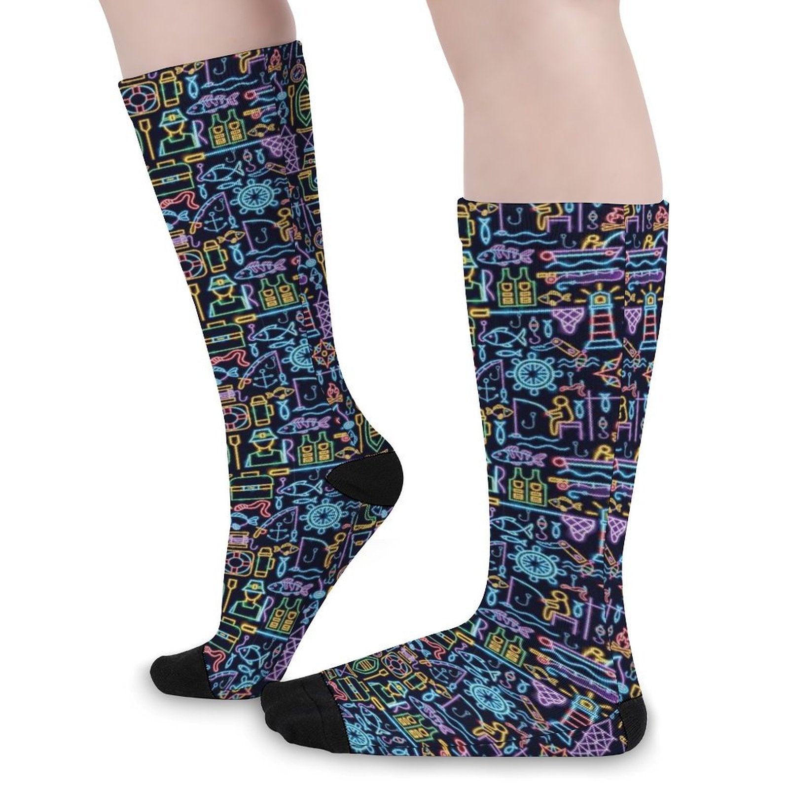 Neon Fisherman Prined socks Gifts for Men Women