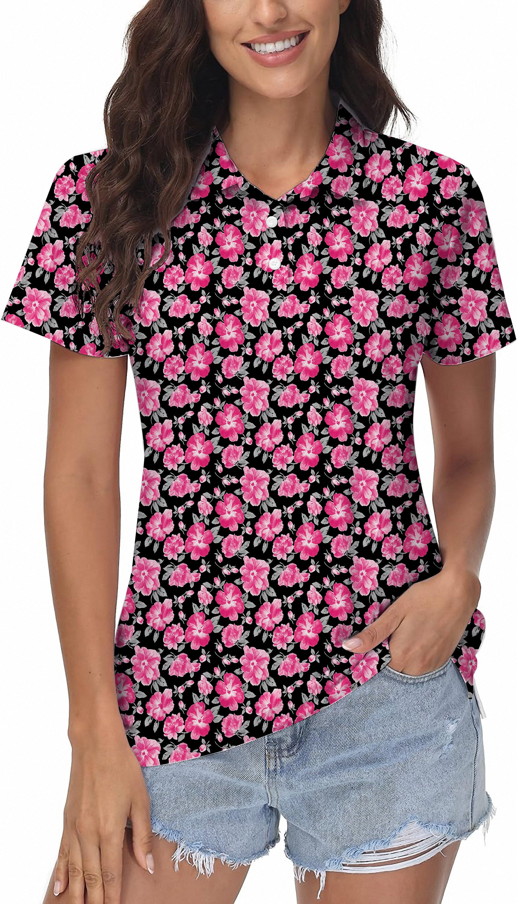 Women's flower  Golf Polo