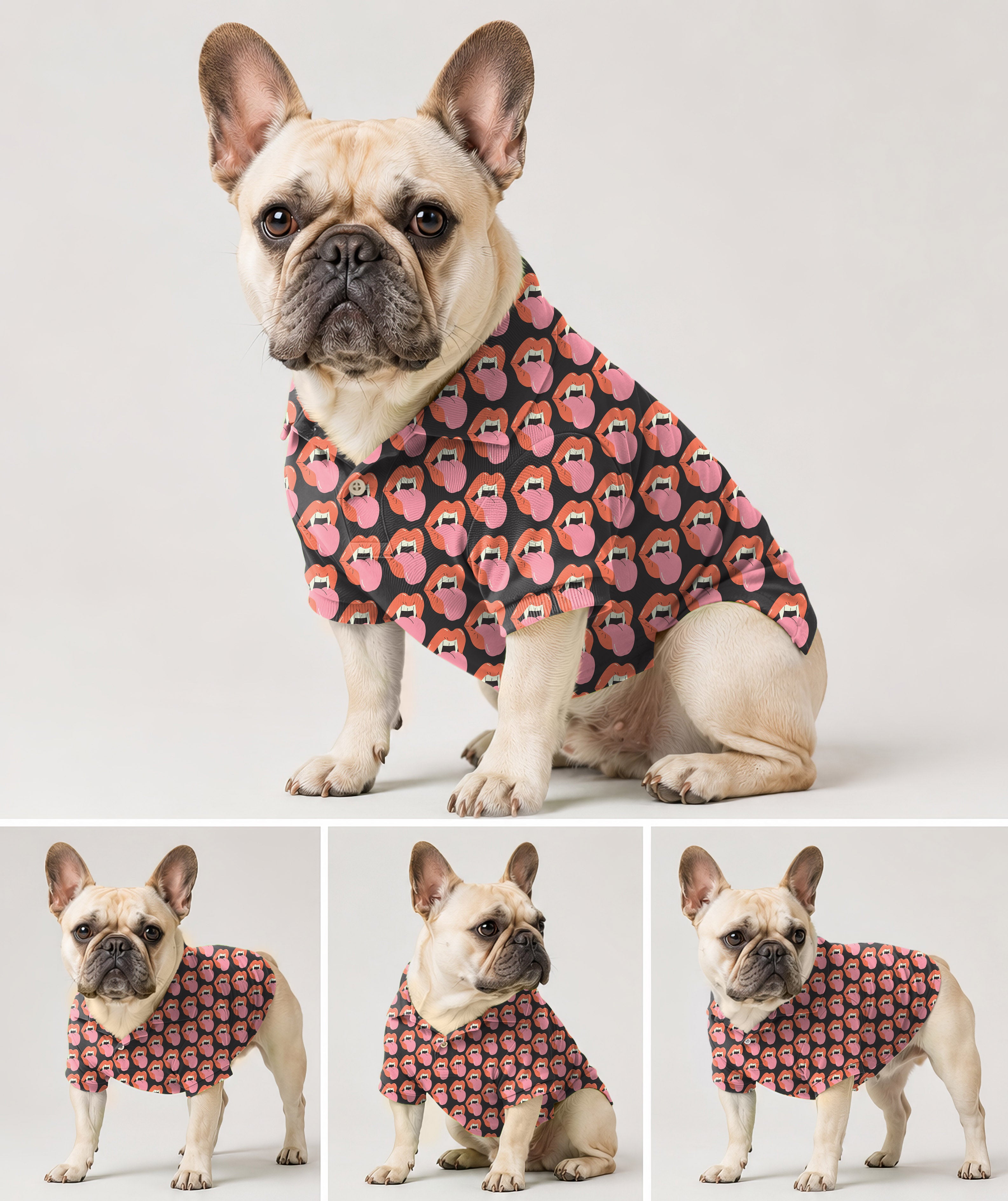 Dog's Halloween Vampire Mouth Golf Polo
