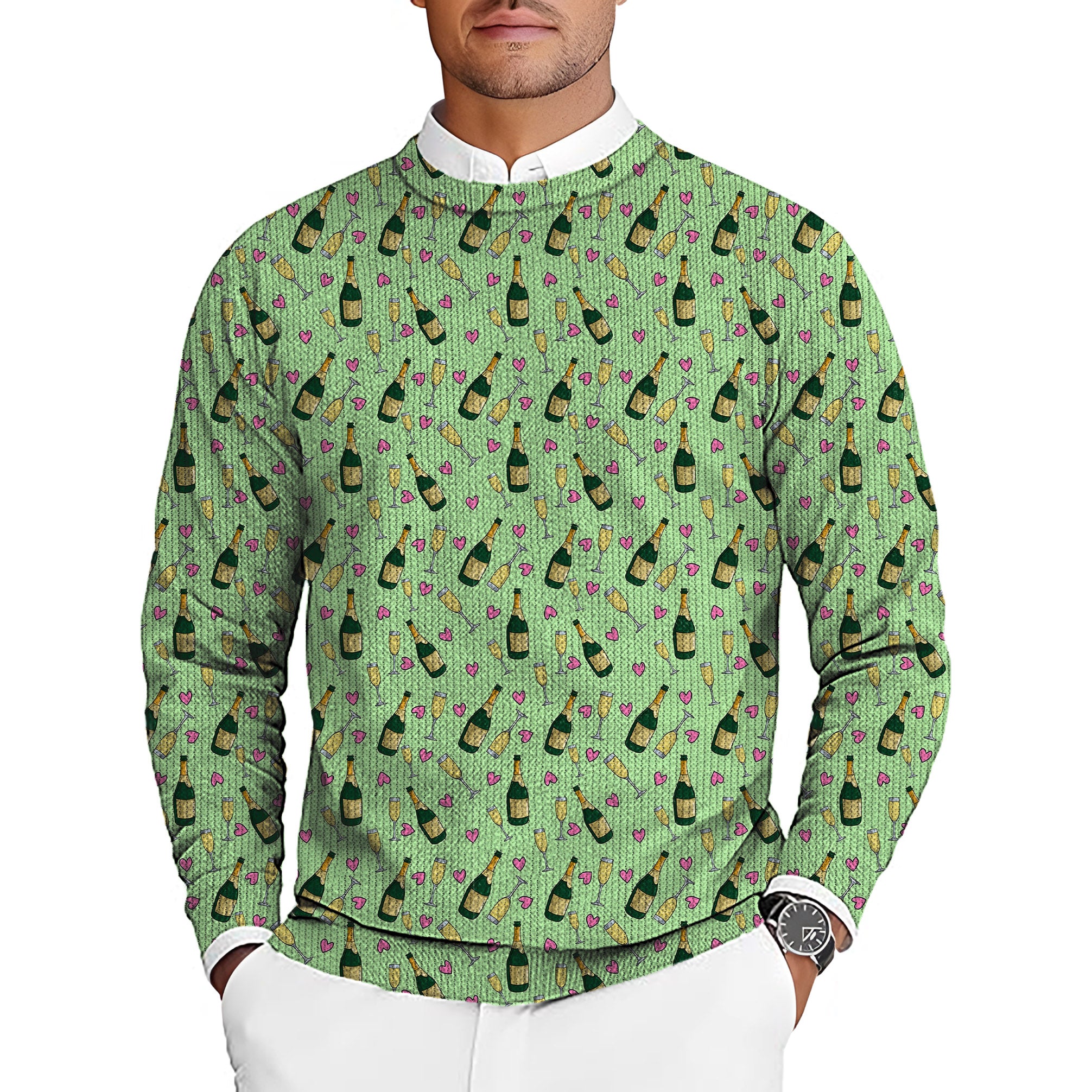 Friday Feeling Men's Golf Crewneck Pullover Sweaters Ugly Sweater