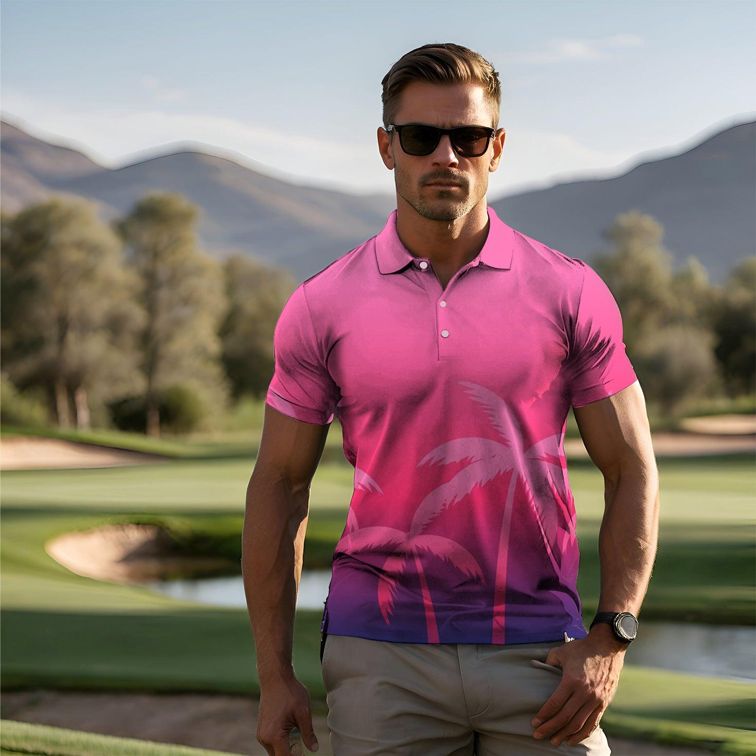 Men's Sunset Palm Paradise golf polo