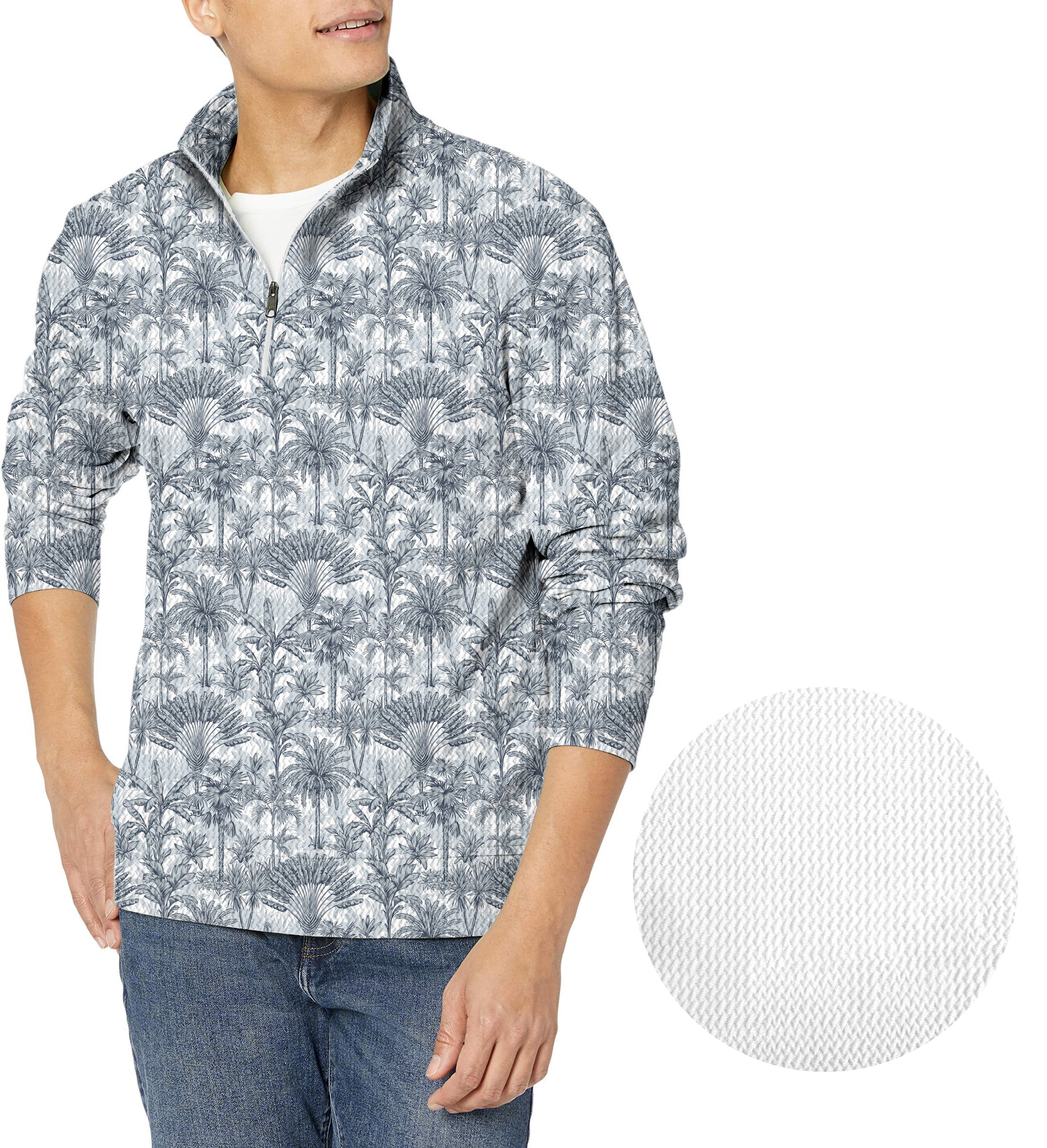 Twilight Palms-Men's Golf Waffle Zipper Pullover