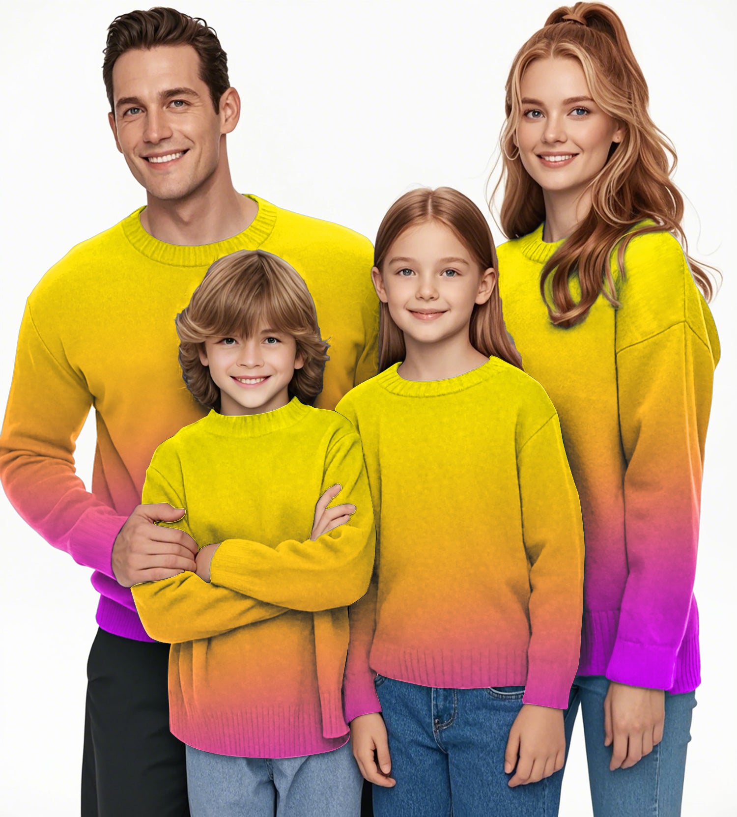 Neon Gradients Crewneck Pullover Ugly Sweater Men Women boy girl family