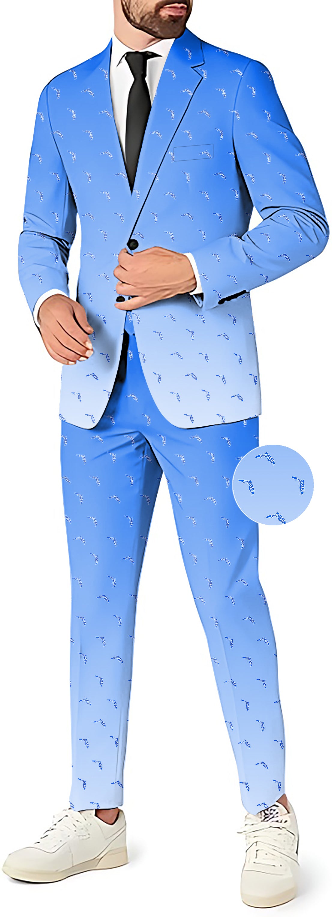 Blue Florida Men's Party Costumes-Theme Party 2 or 3pcs Suit set-Blazer Pants & Vest
