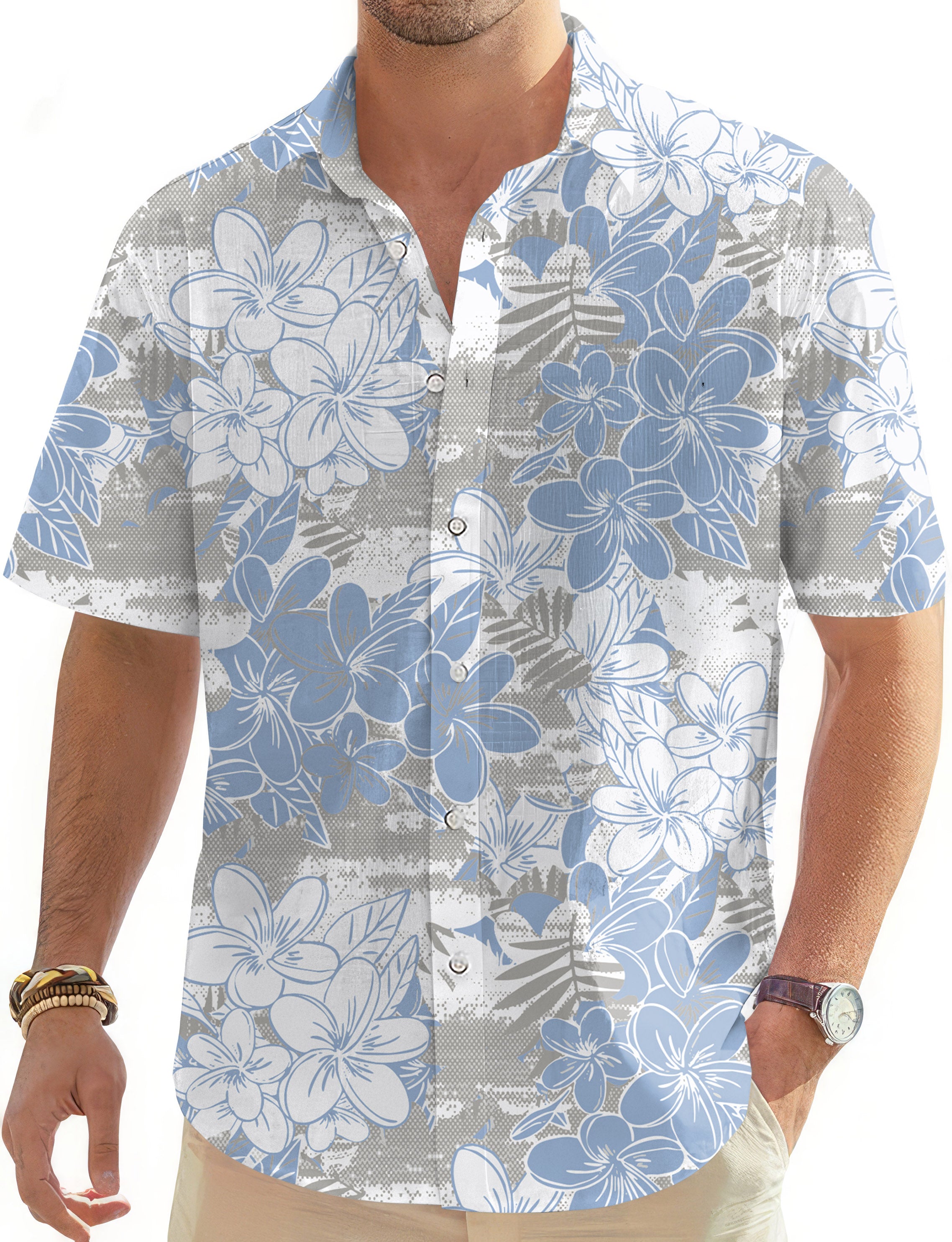 Tropical Mist Men's Golf Hawaiian Shirts Button Down Shirt