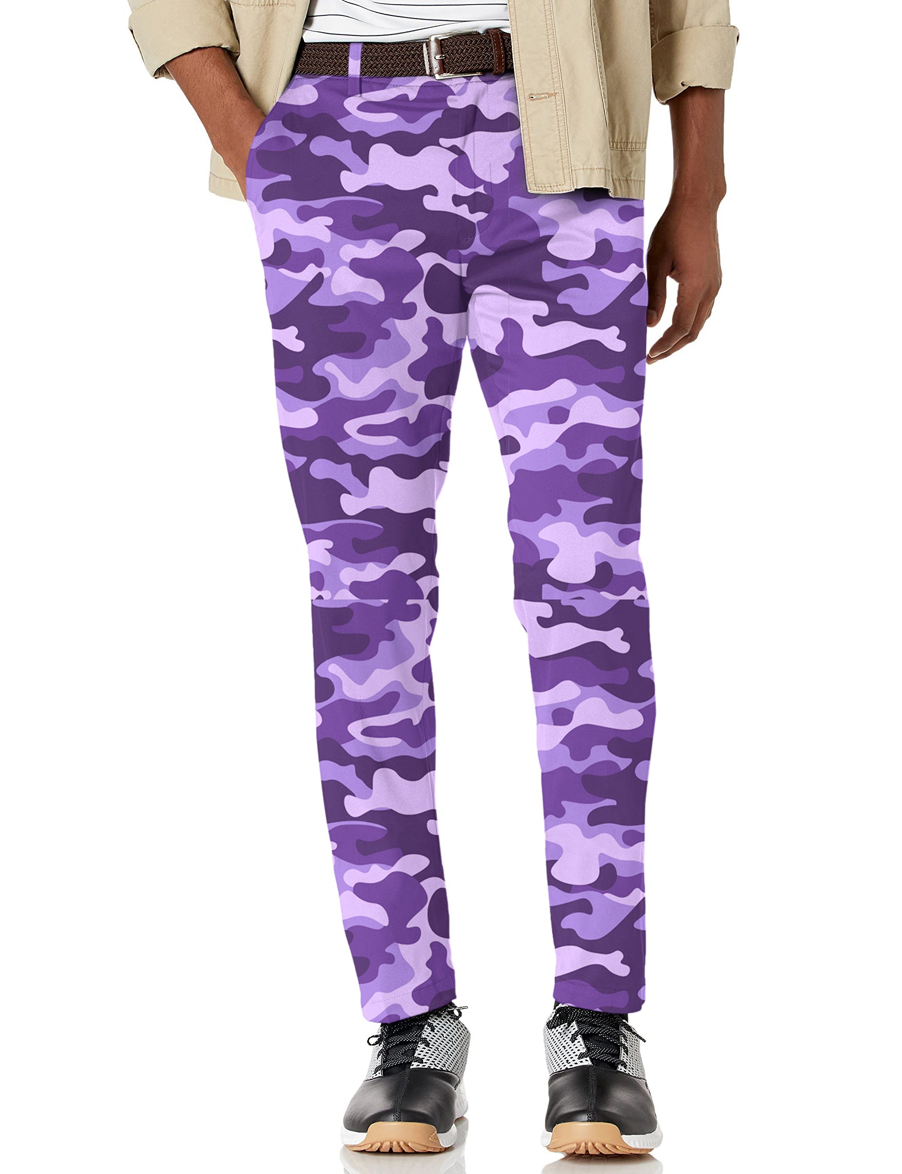 Men's Purple Camo Stretch Golf Pants