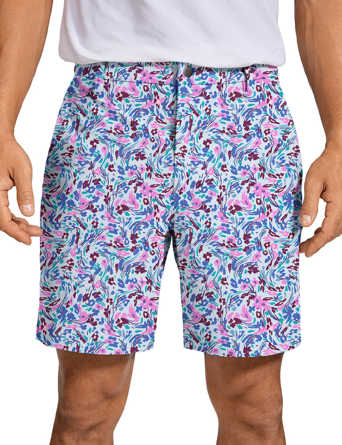 Men Flower Twist Golf Shorts