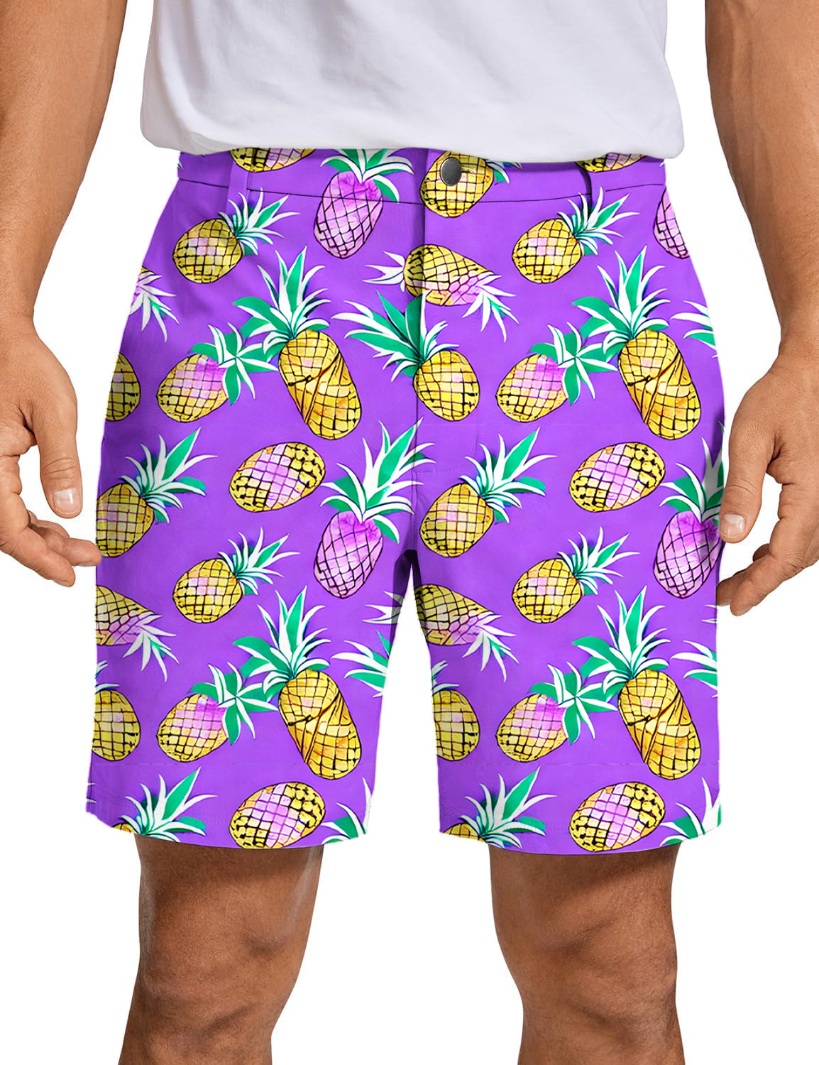 Men's Purple Pineapple Golf Shorts