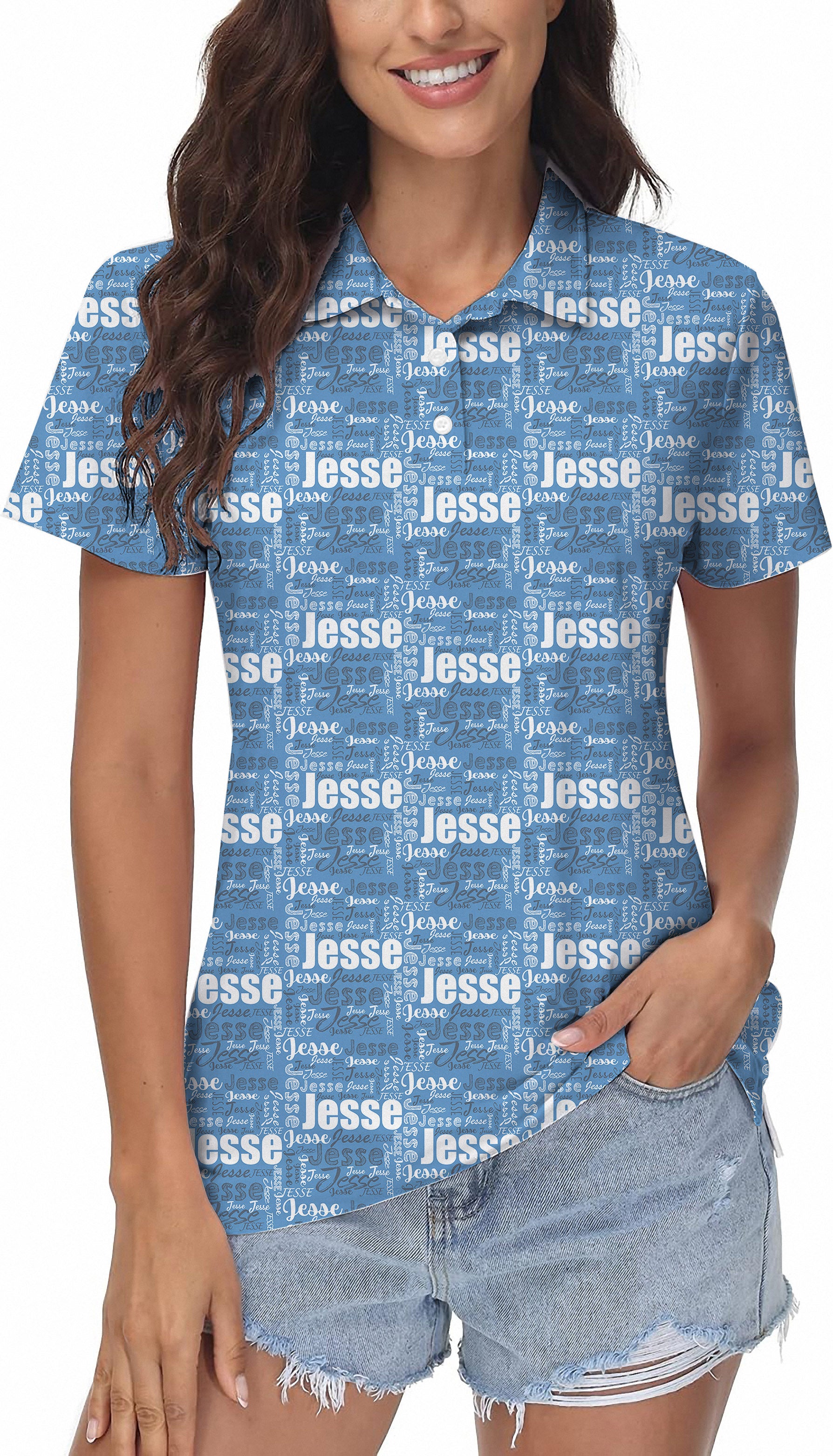 Custom name Iris Women's Golf Polo