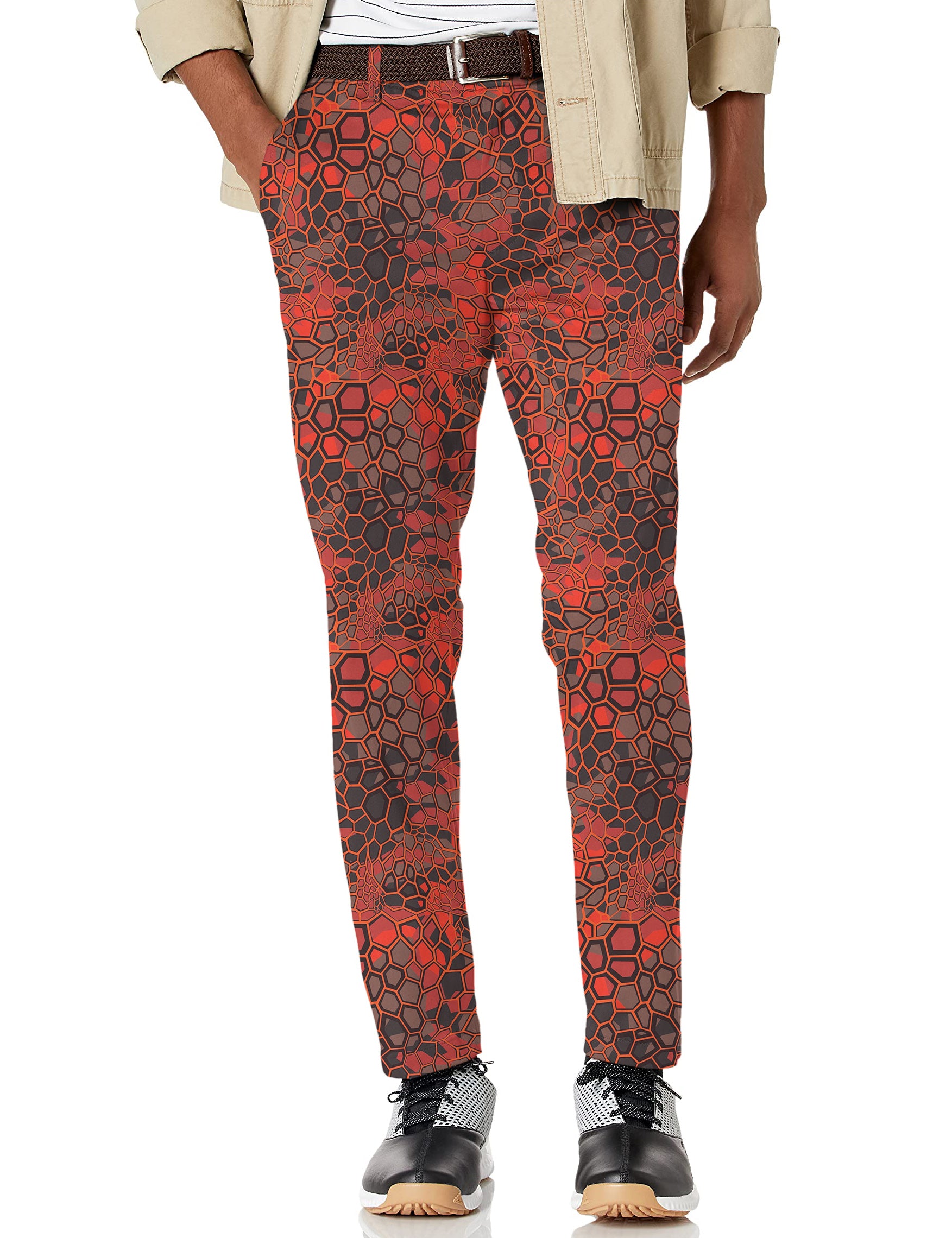 Men's Red Dragonscale Stretch Golf pants