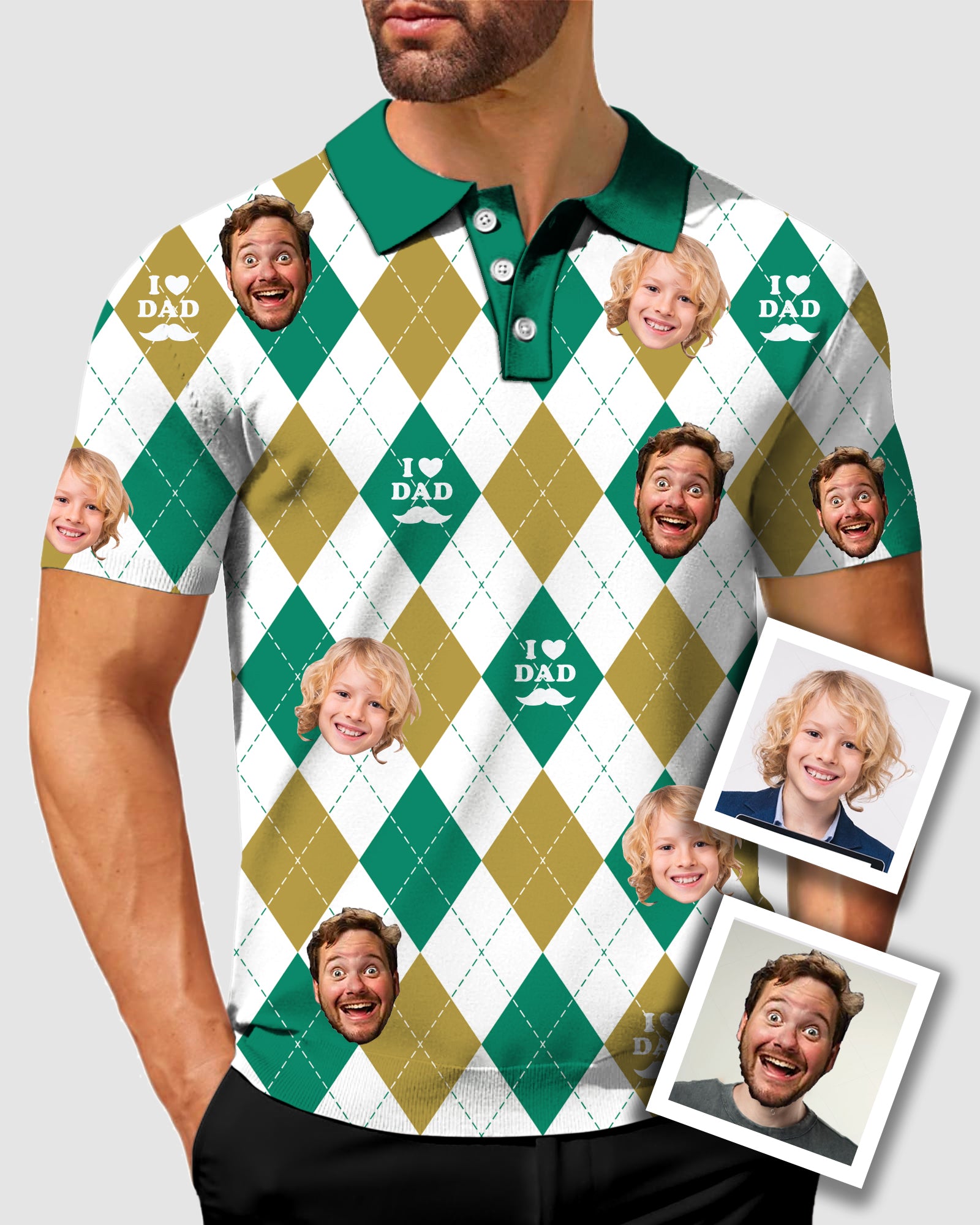 Men's To My Dad Custom Face Men's Golf Polo Father's Day Gift Polo