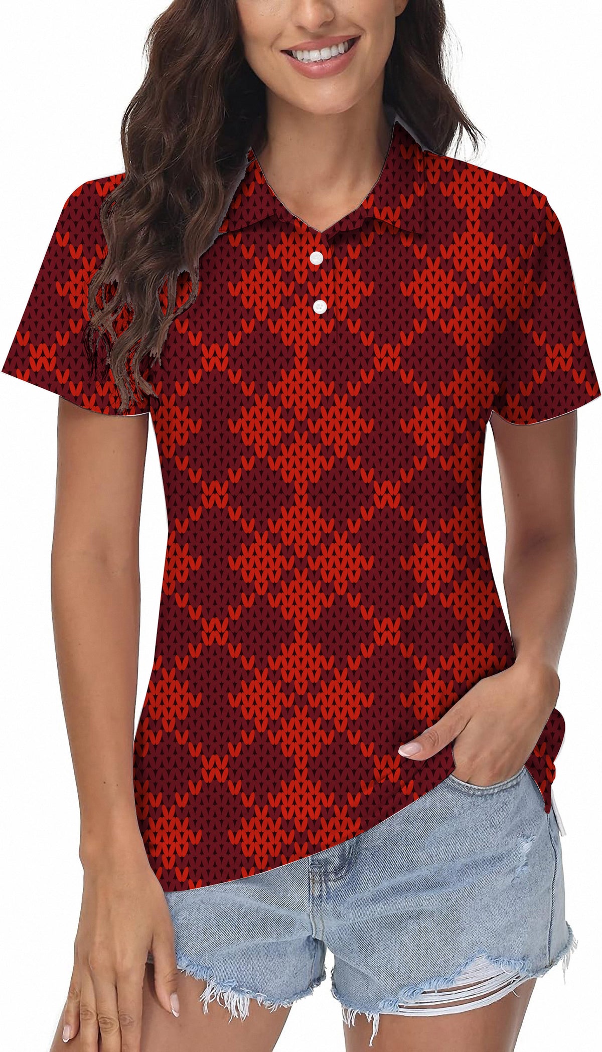 Christmas Red Women's Golf Polo
