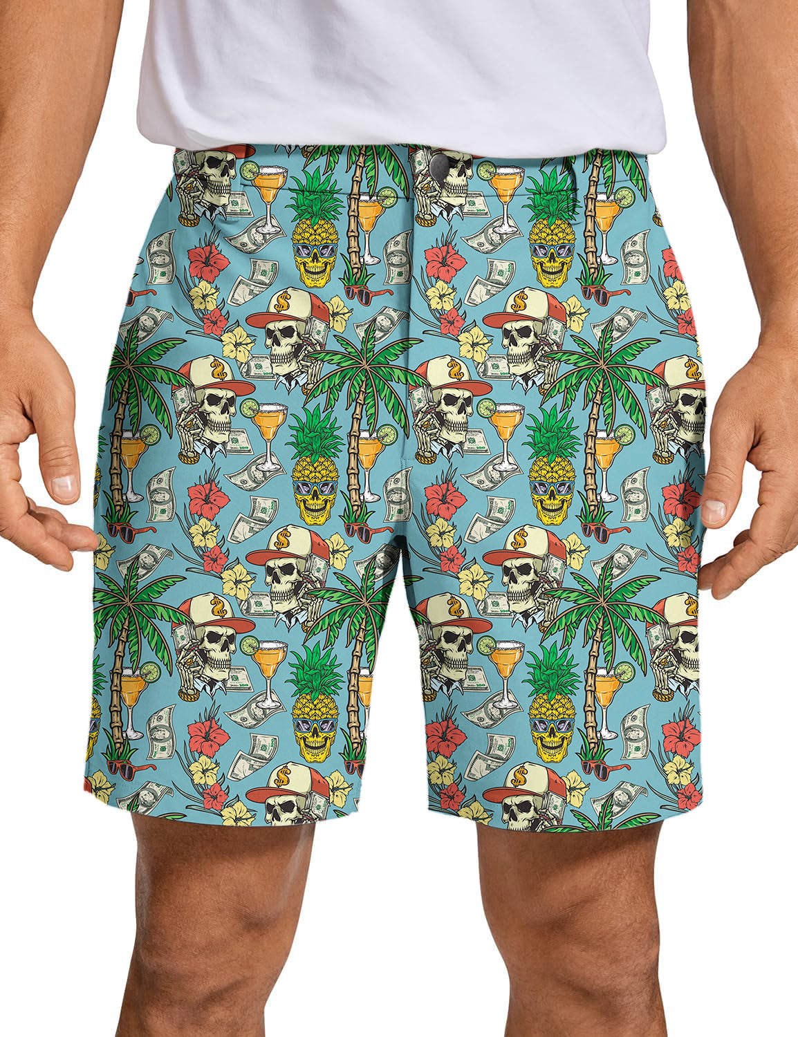 Men's  Skull Party Golf Shorts