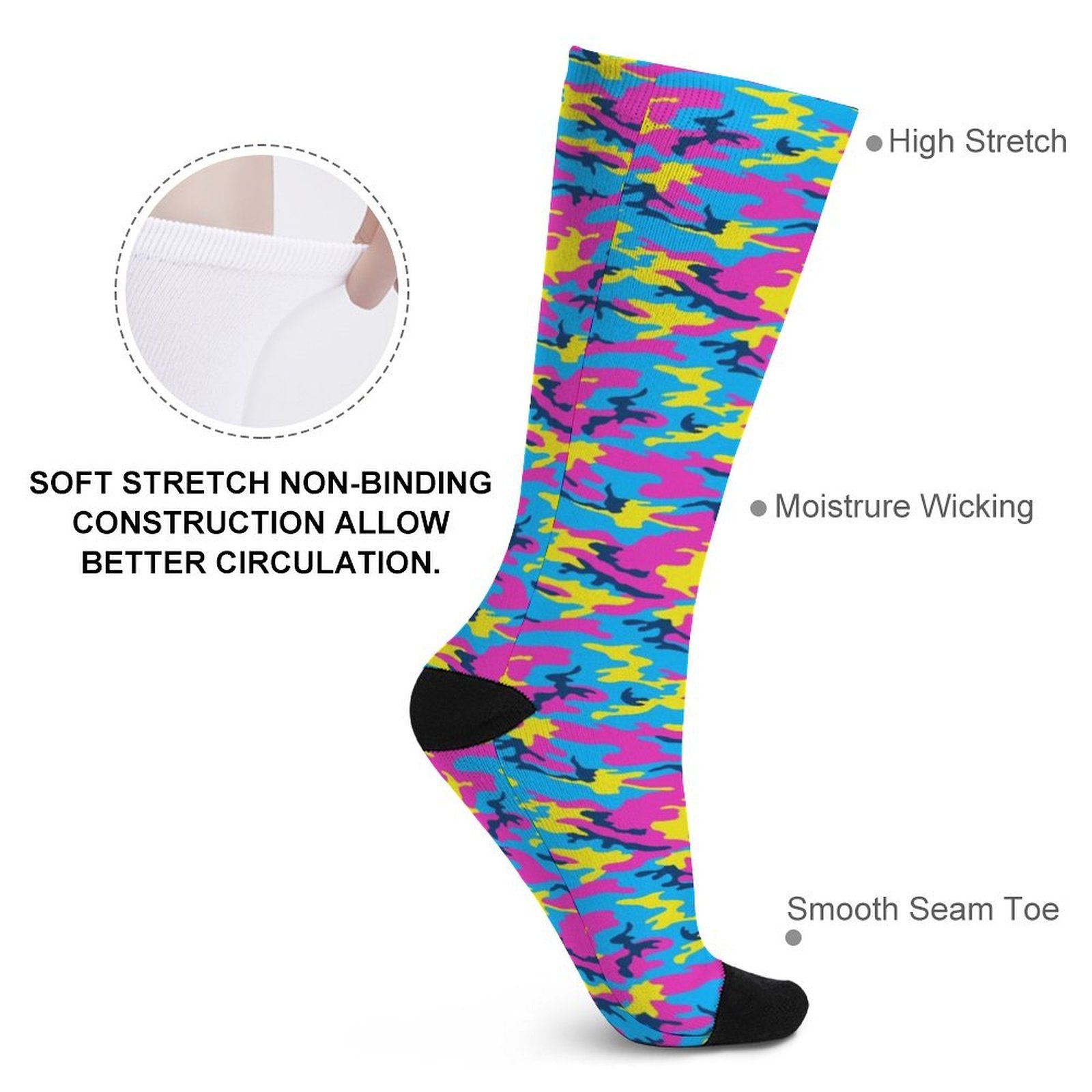 Neon Camo Prined socks Gifts for Men Women