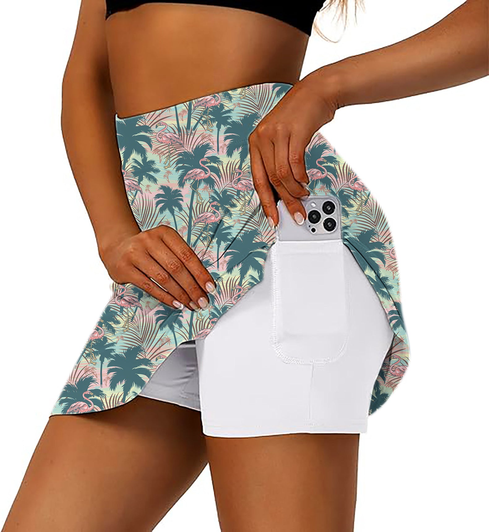 Dazed Flamingo Women's Athletic Golf Skorts Flared Skirts
