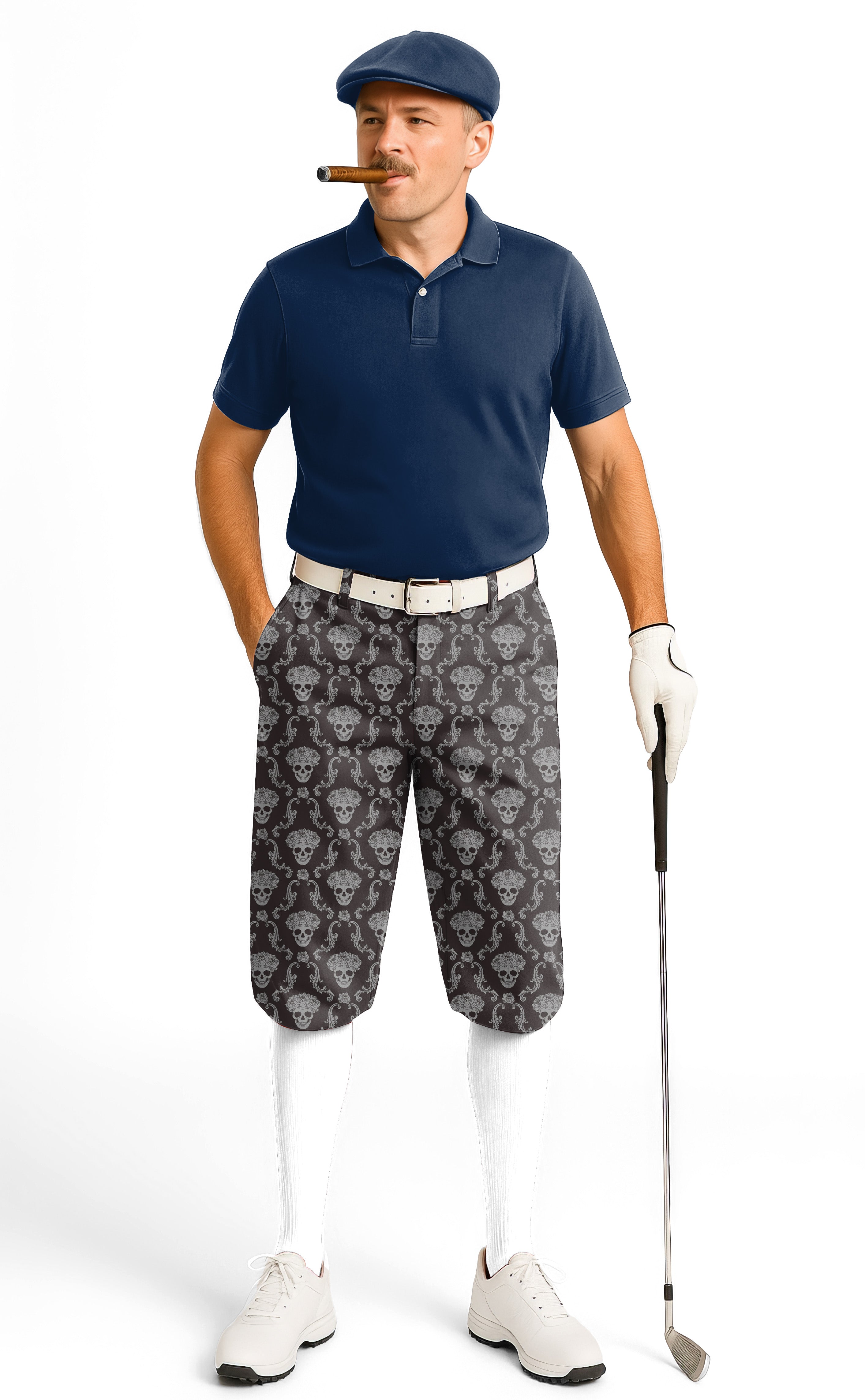 Halloween Classic Skull Men's Golf Knickers Pants