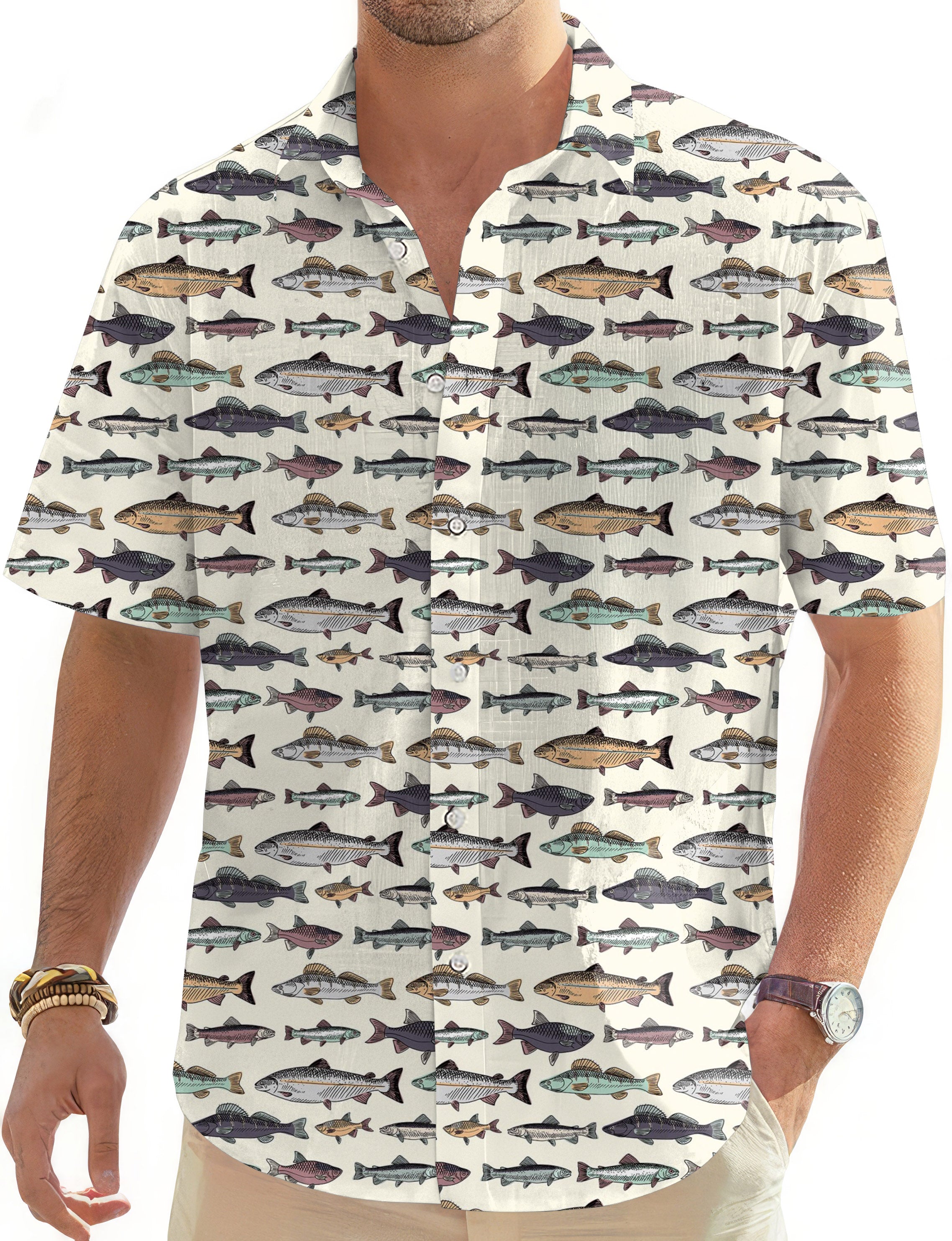 Master Baiter-Men's Golf Hawaiian Shirts Button Down Shirt