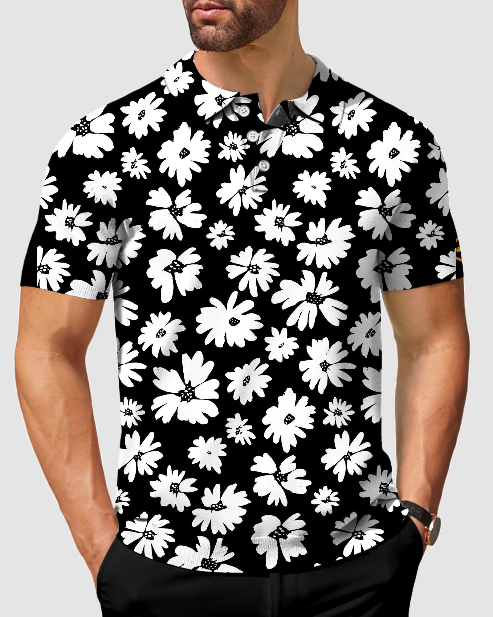 Men's Zebra Daisy golf polo