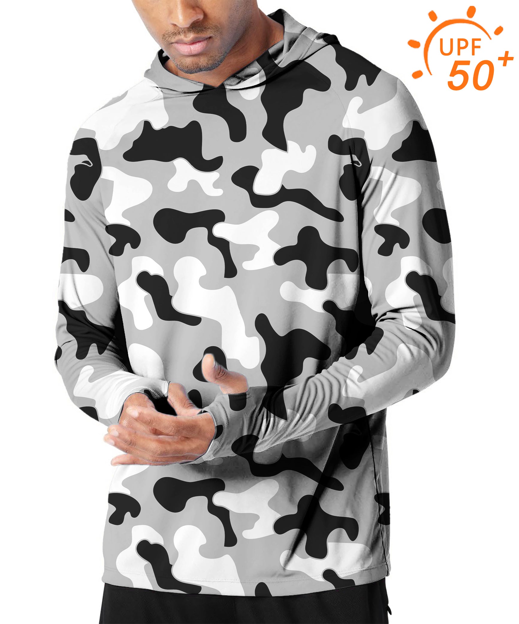 Men's Outdoor Grey camouflage Golf Sun Protection Slim Fit  hoodies limited edition