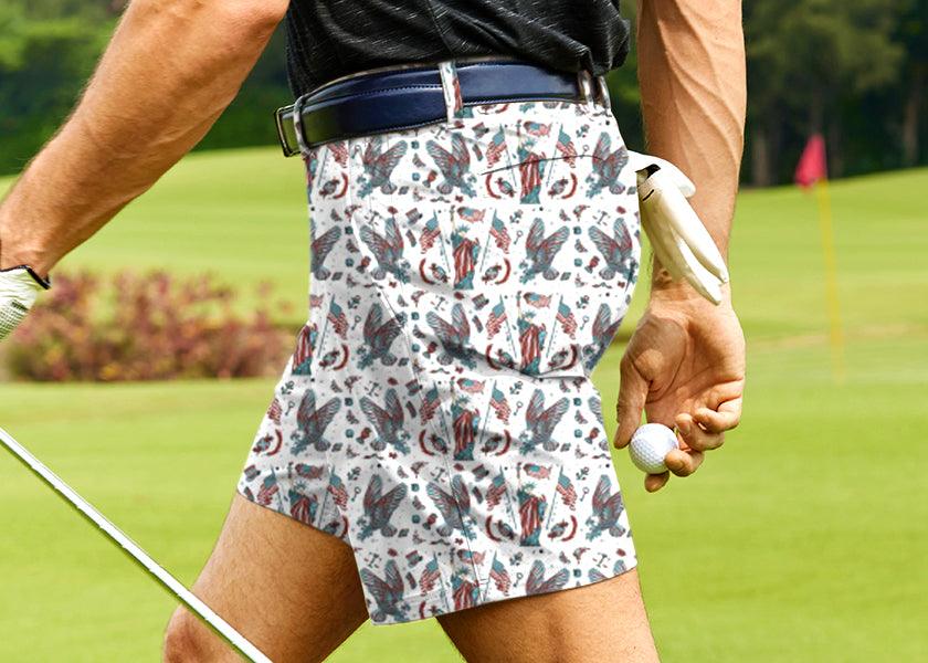 Men Born In the USA Golf Shorts