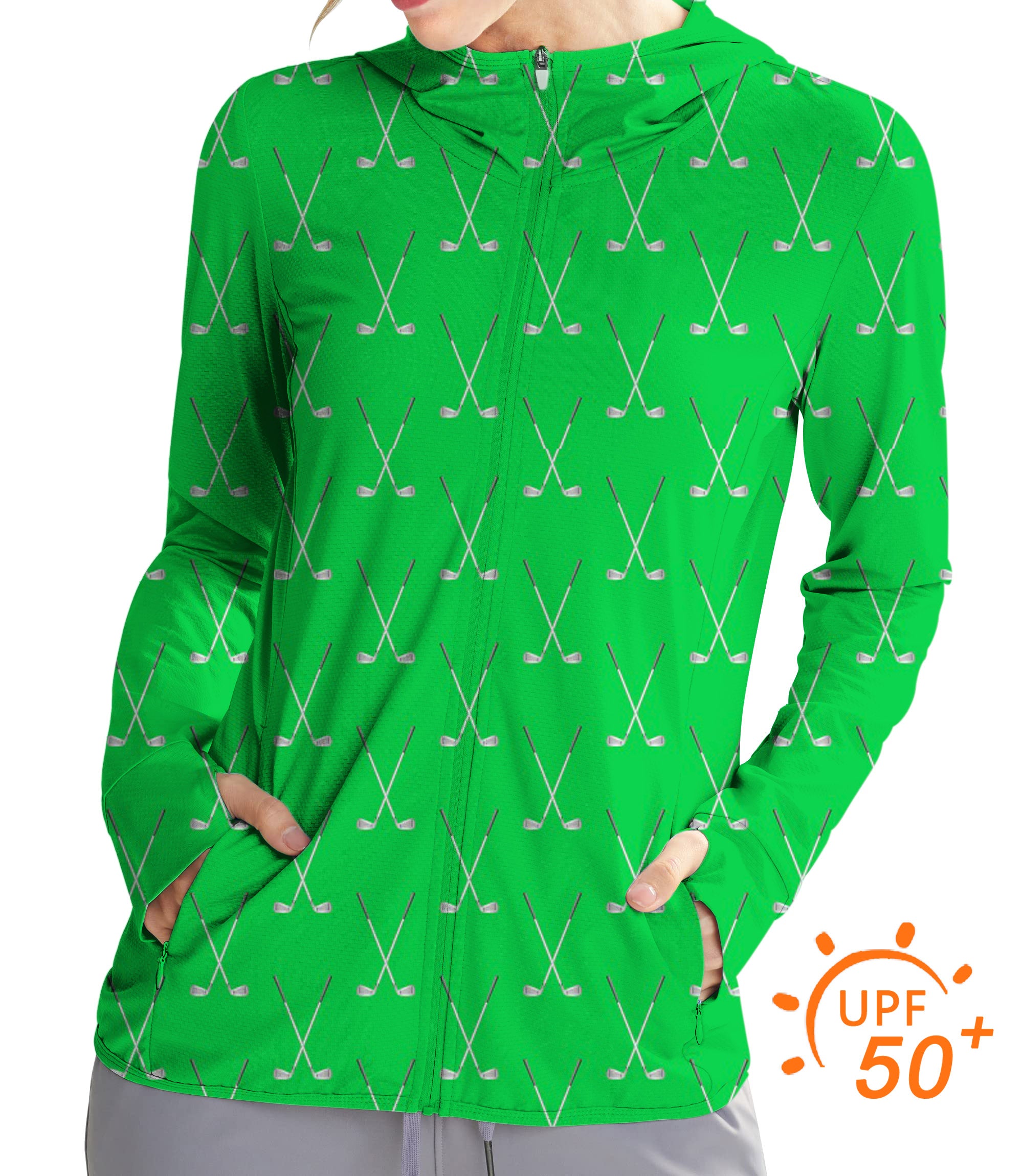 Women's Outdoor golf club Golf Sun Protection Slim Fit zip hoodies