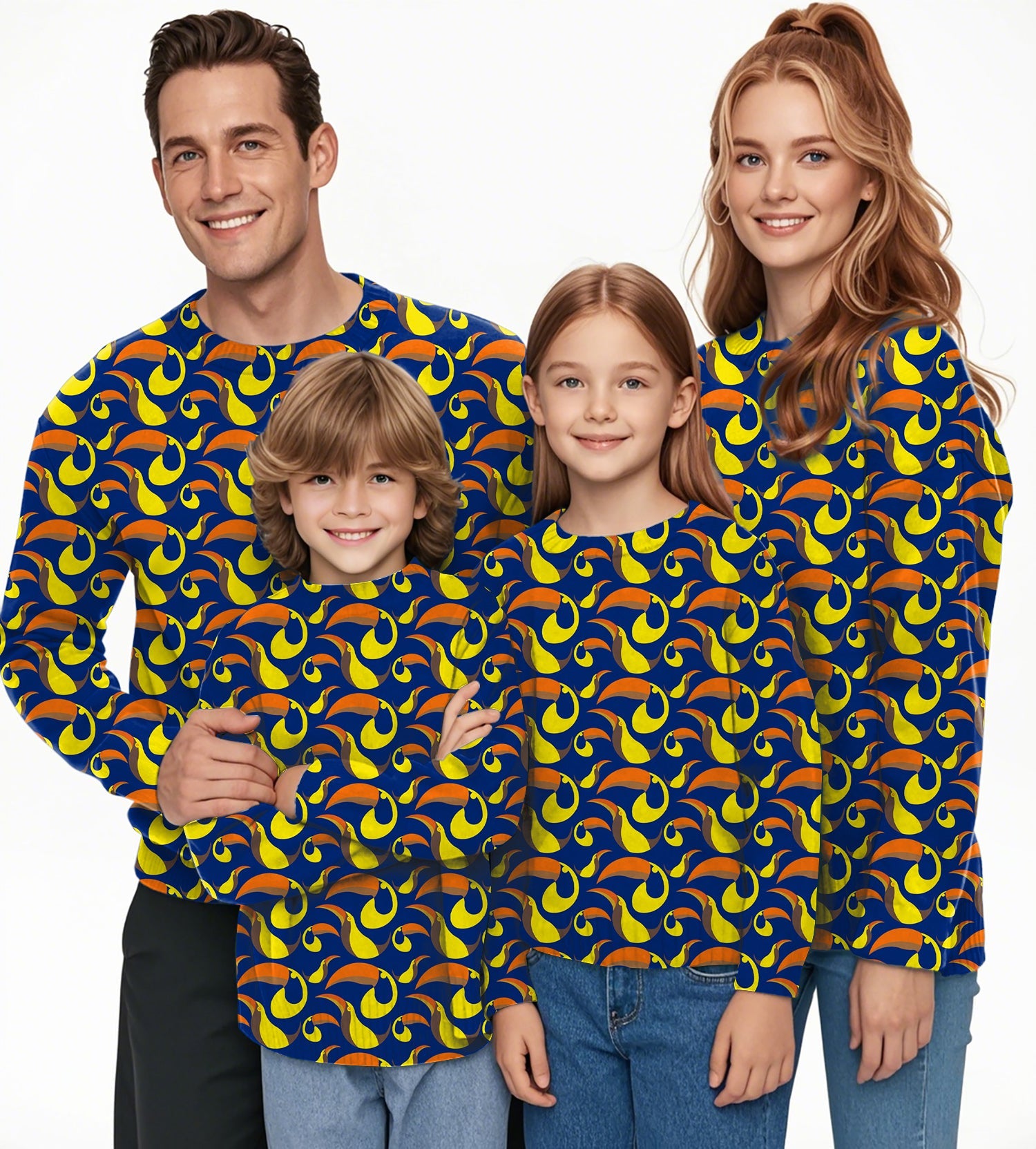 toucan Crewneck Pullover Ugly Sweater Men Women boy girl family