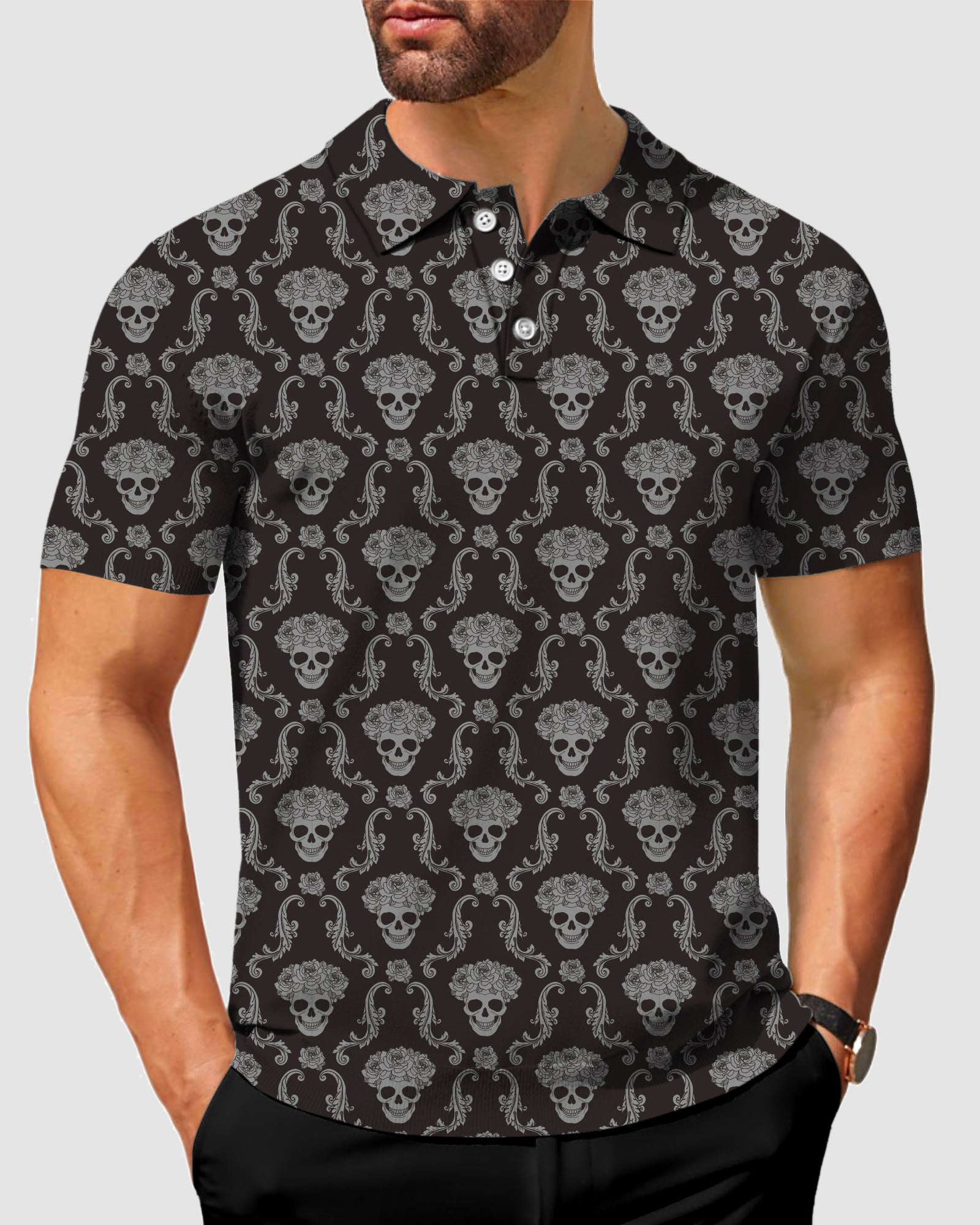 Men's Halloween Classic Skull Polo