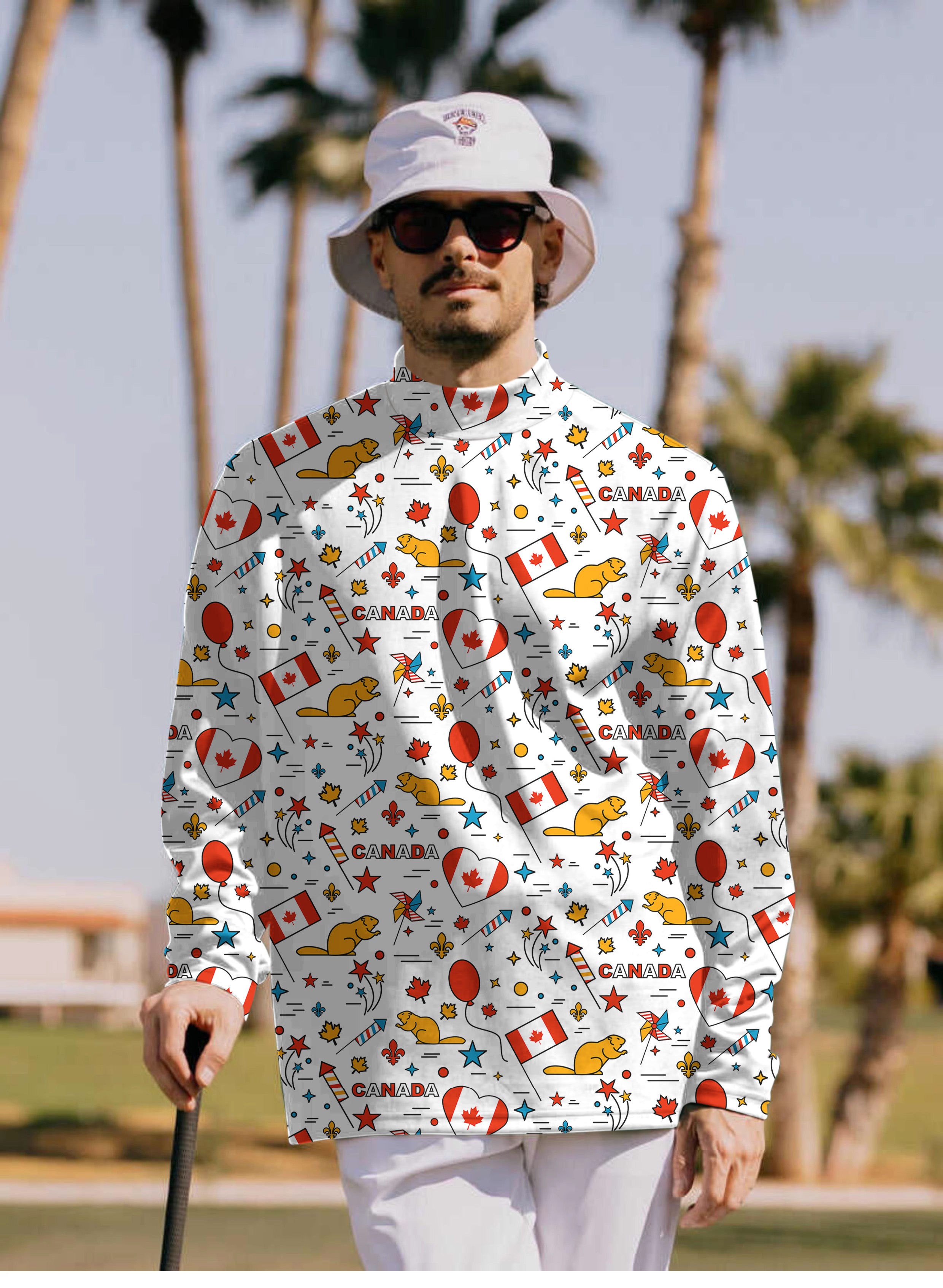 Men's Canadian Balloon Squirrel Pullover High neck Long/Short sleeve T-Shirt