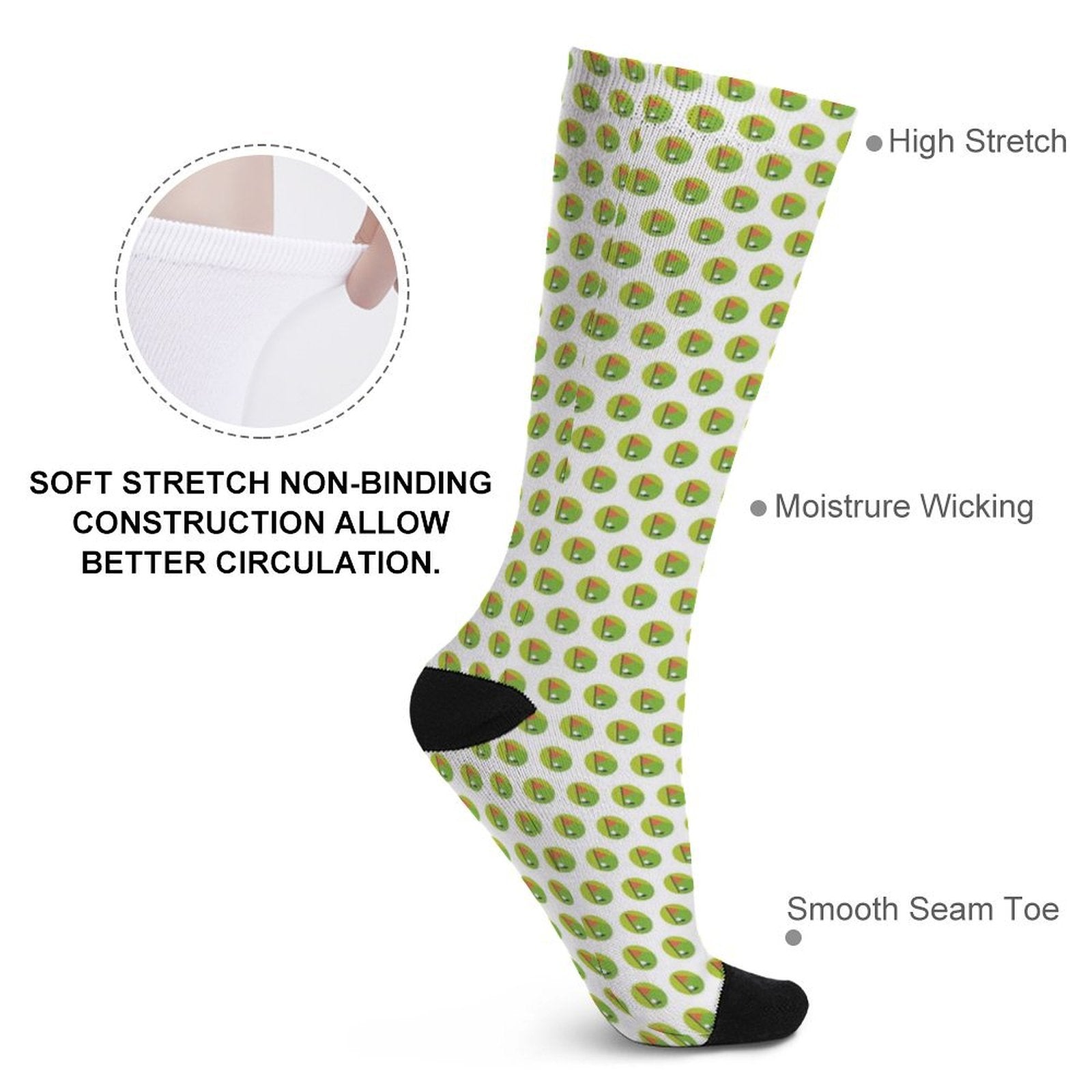 Golf hole flag Prined Sock Gifts for Men Women
