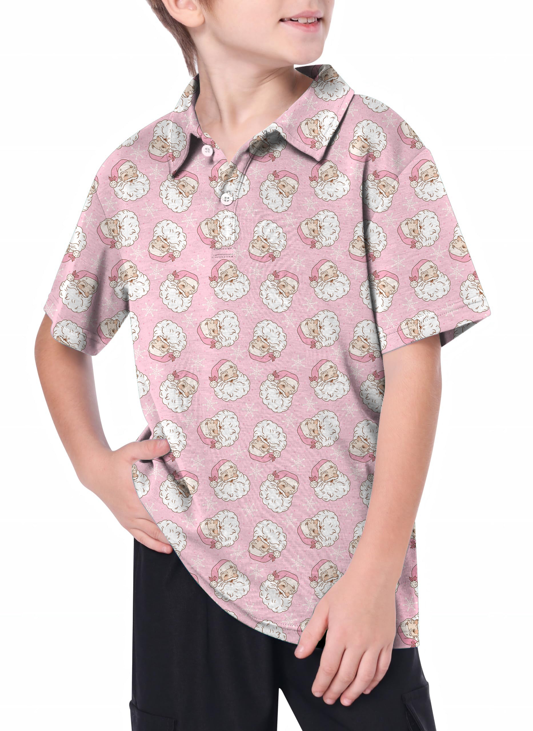 Youth Santa Claus Christmas Golf Polo