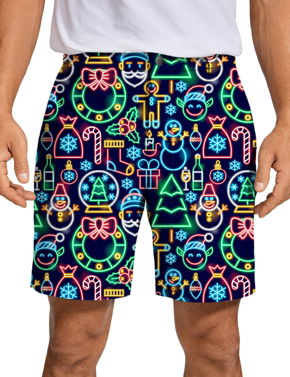 Men's Neon Christmas Golf Shorts