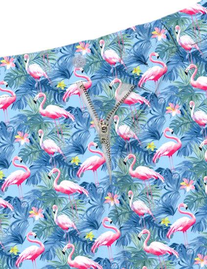 Men Tropical birds pink flamingo Golf Shorts