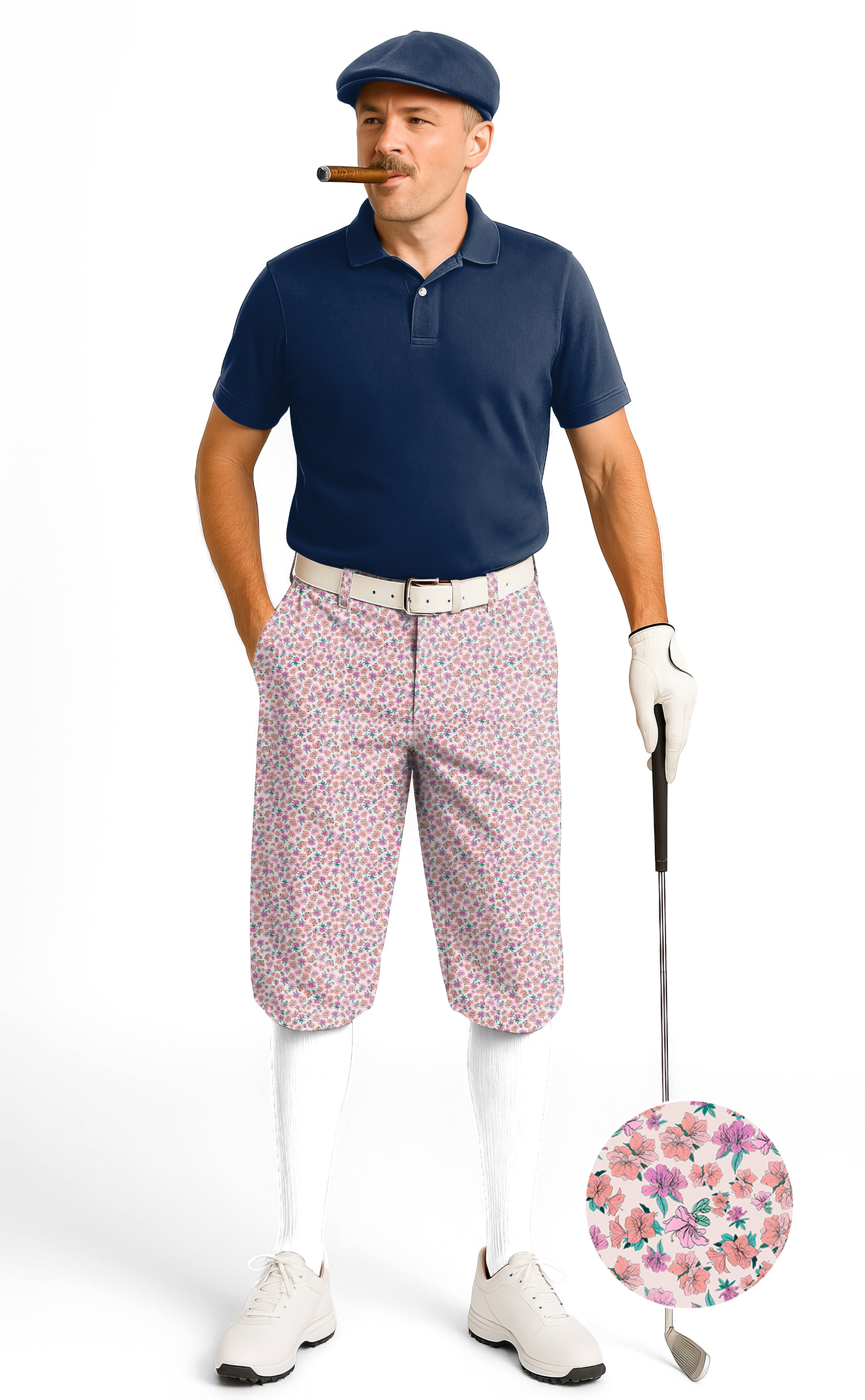 Flower World Men's Golf Knickers Pants