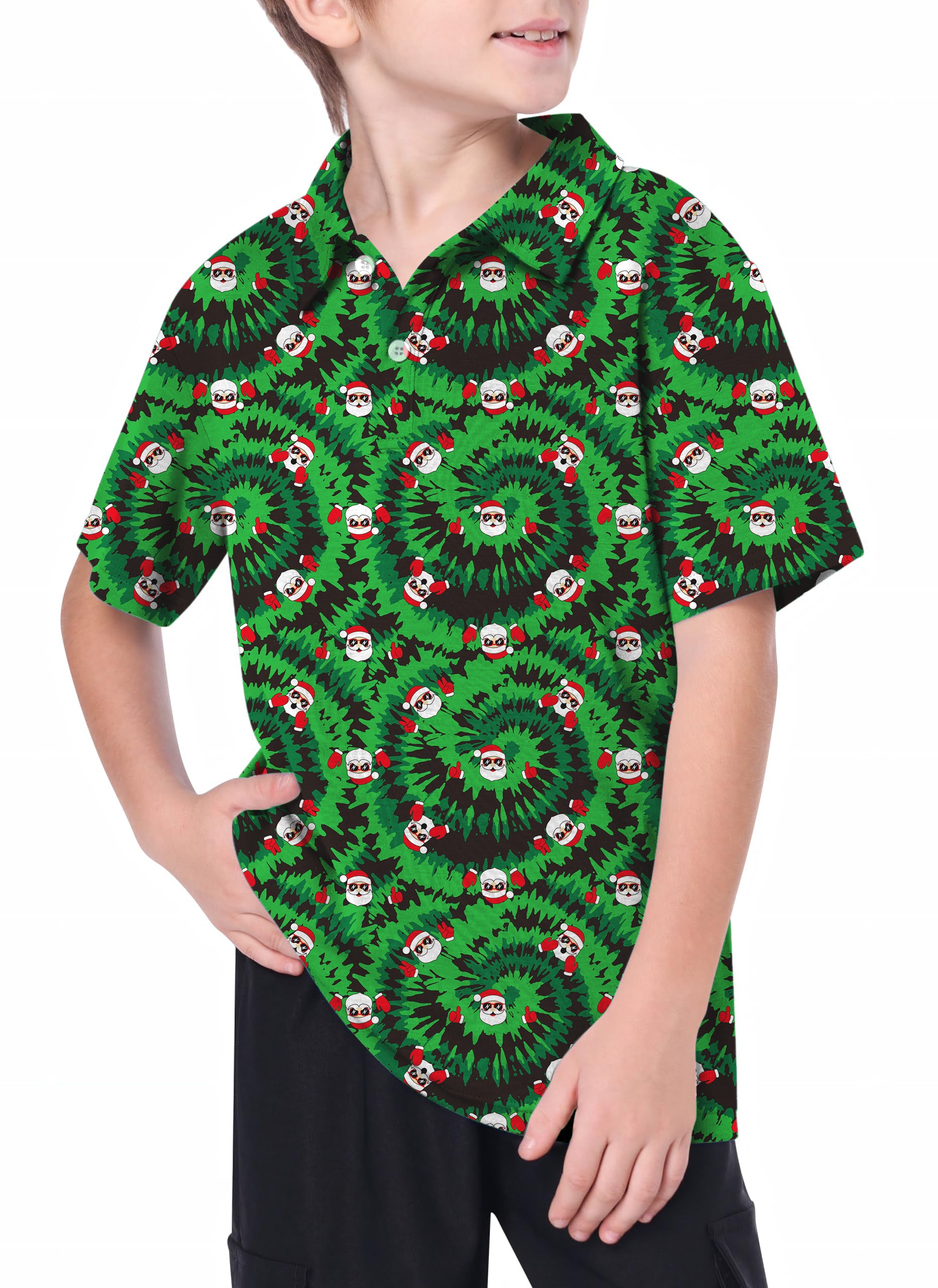 Youth Christmas Santa Golf Polo