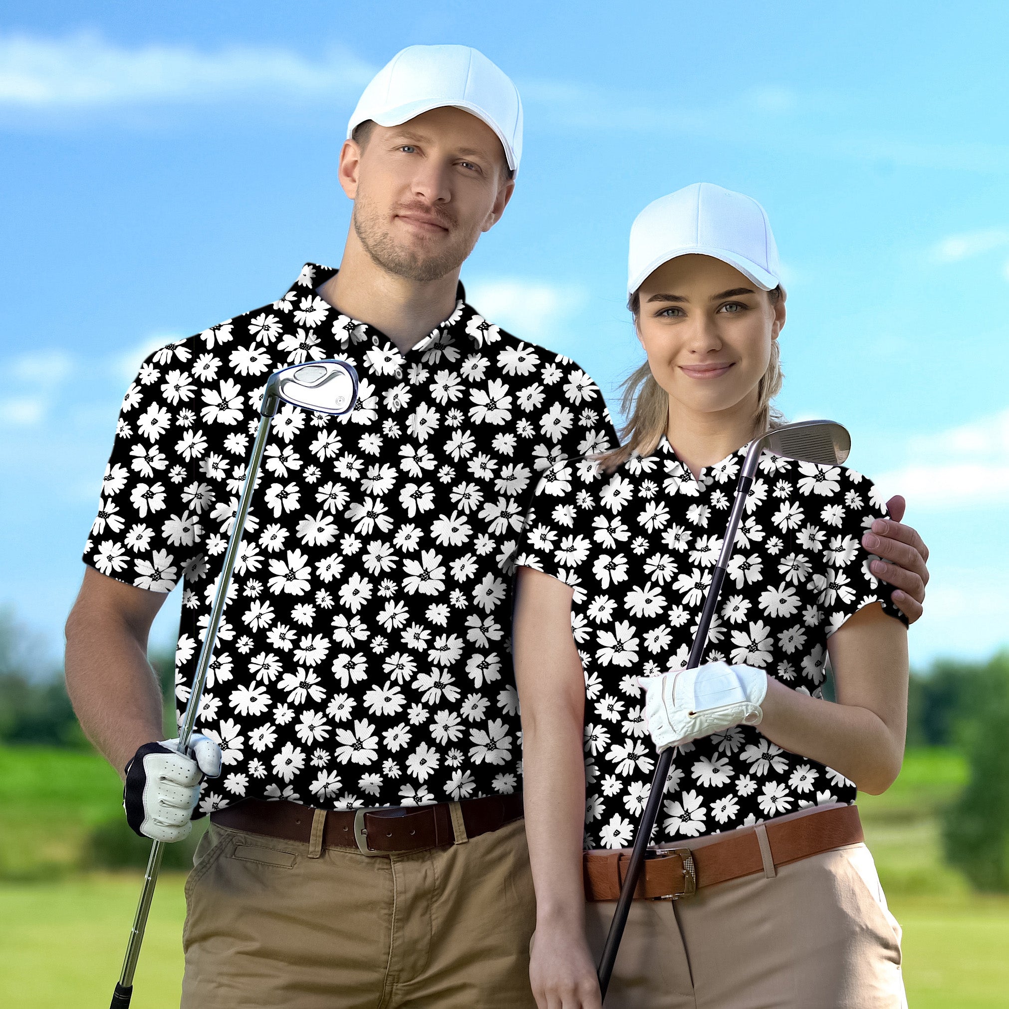 Golf Polo Couple Family Zebra Daisy