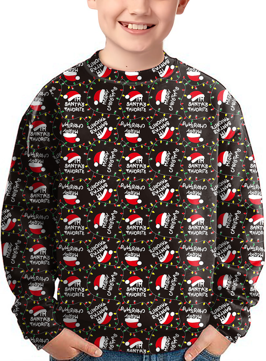 Merry Christmas Crewneck Pullover Kids Ugly Sweater