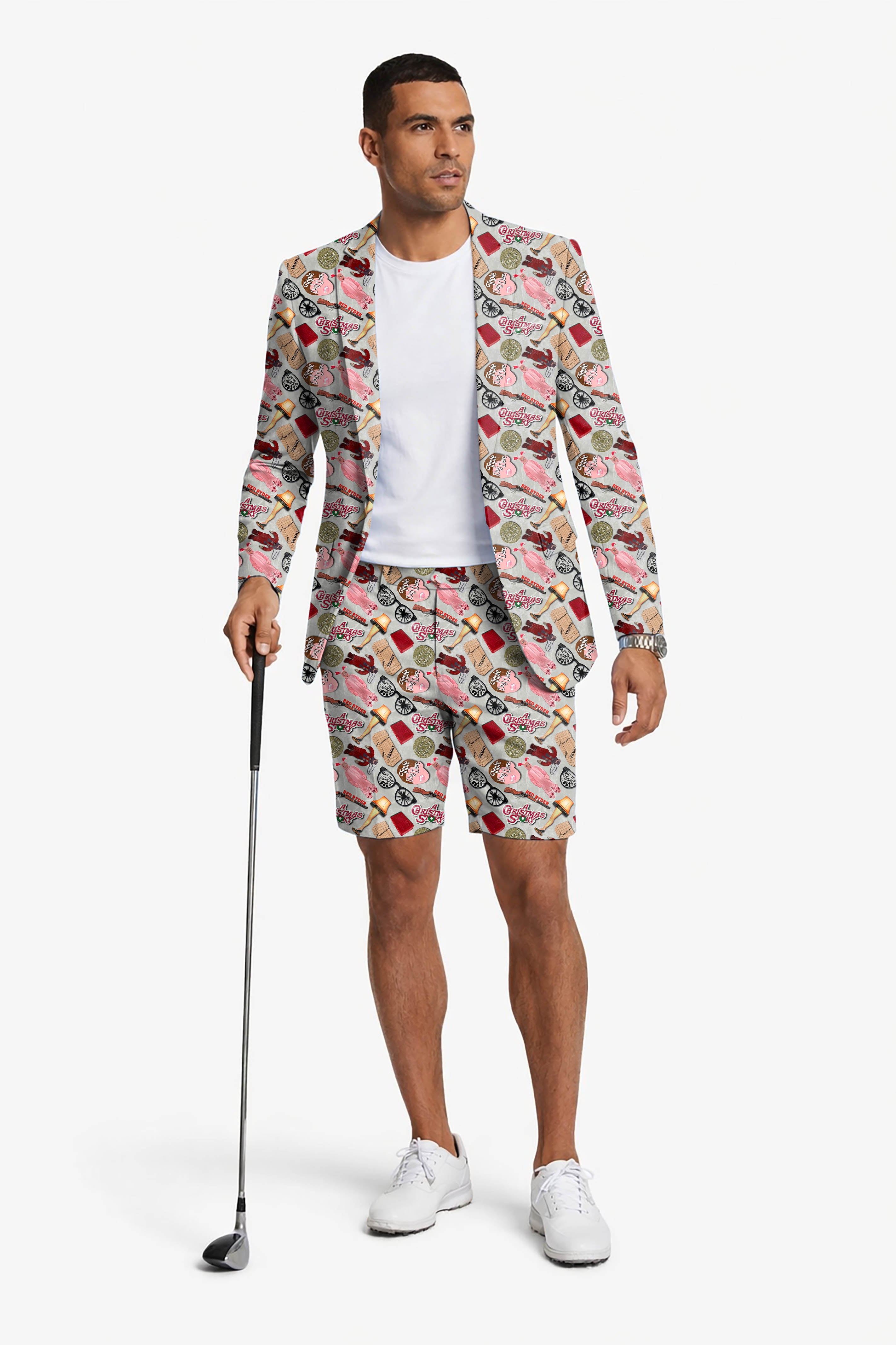 Christmas Story Men's Party Costumes-Theme Party 2pcs Suit set-Blazer Shorts