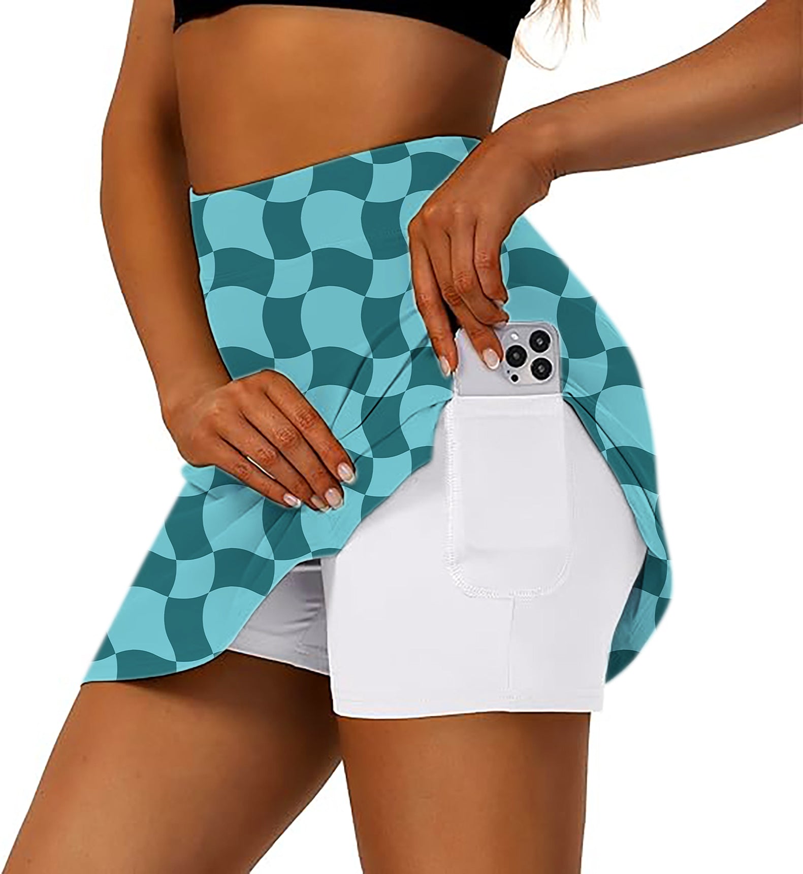 Women's -Wavy SquareTanjirou Golf Skirts Inner Shorts Pocket