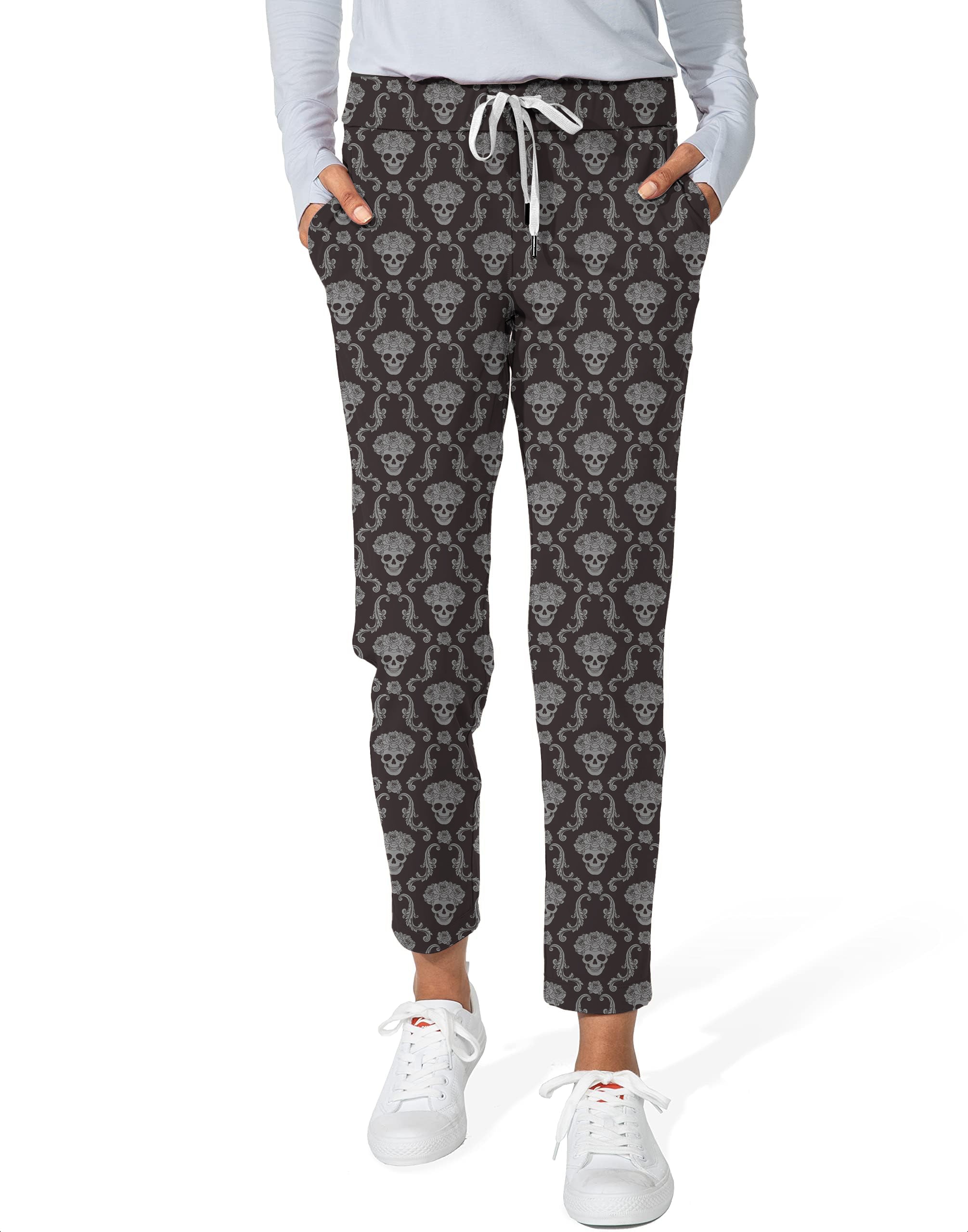 Halloween Classic Skull Women's 7/8 Stretch Ankle Golf Pants