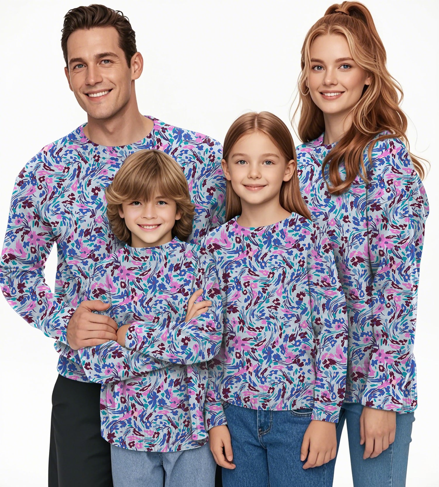 Flower Twist Crewneck Pullover Ugly Sweater Men Women boy girl family