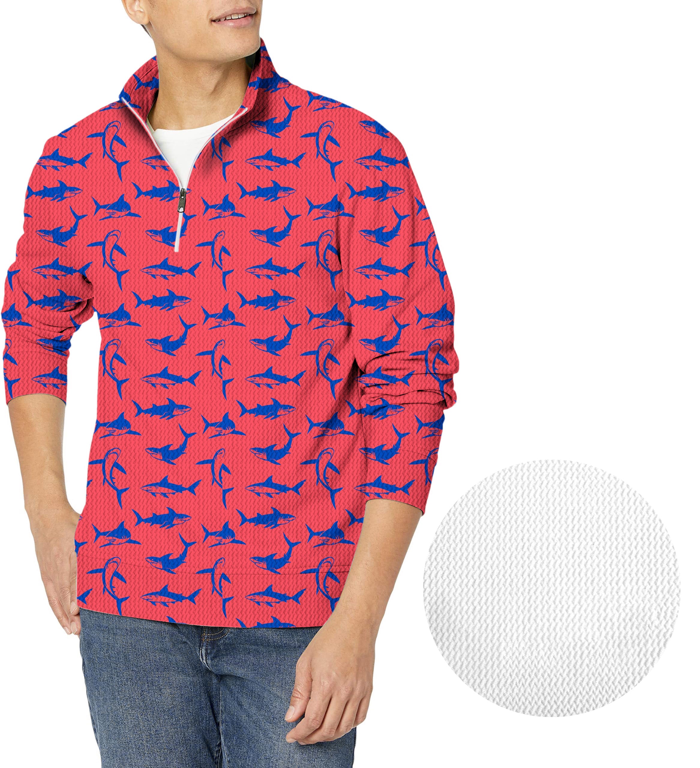 Under Water Frenzy-Men's Golf Waffle Zipper Pullover