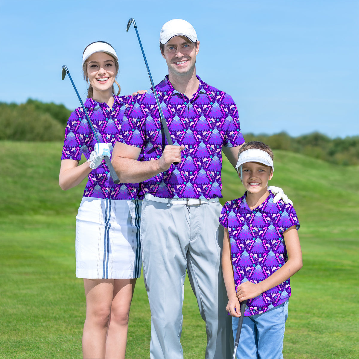 Family Magical Christmas Tree set Golf Championship Trophy tournament