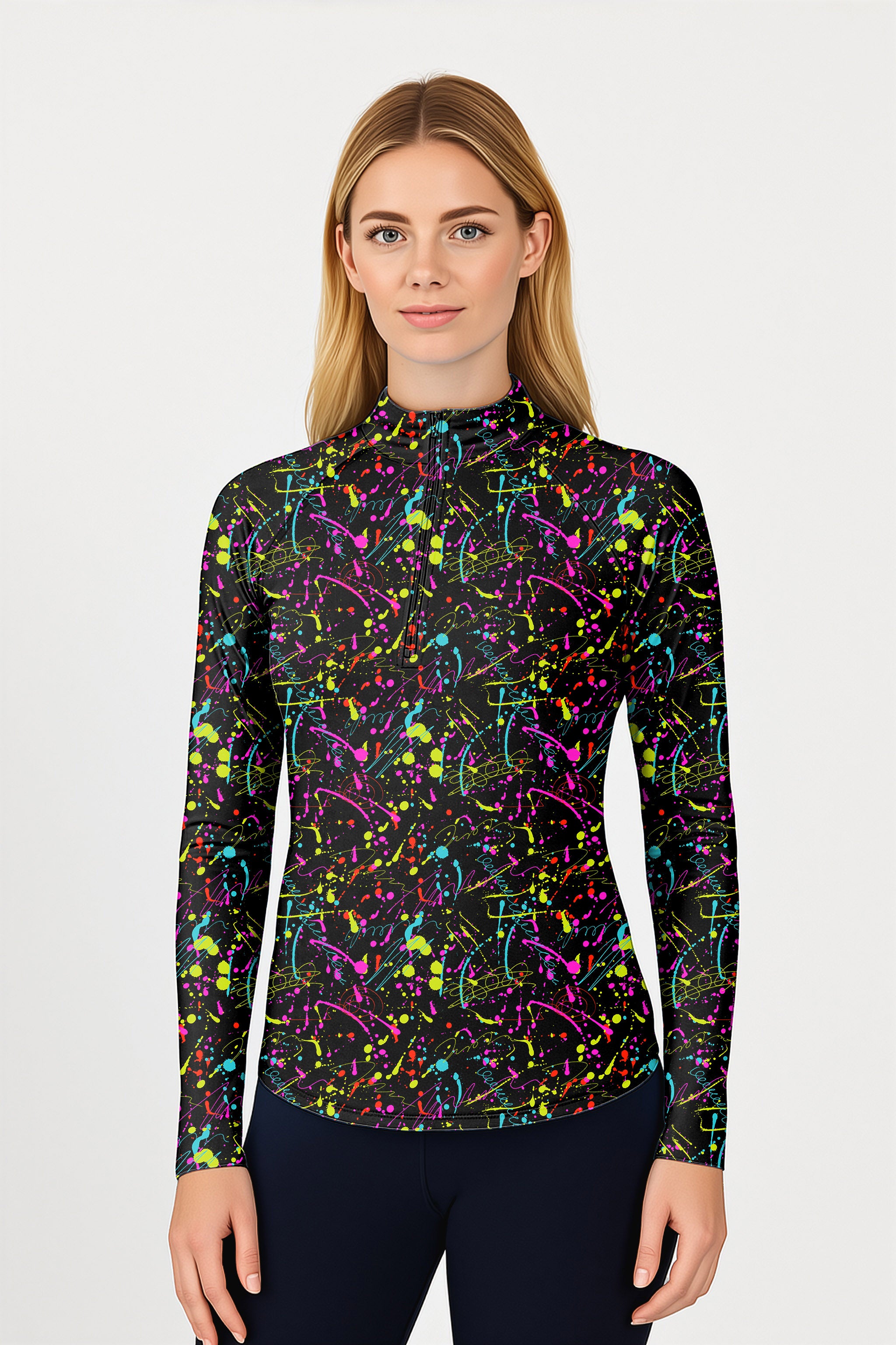 Color printing Women's Golf Active 3/4 Zip Top