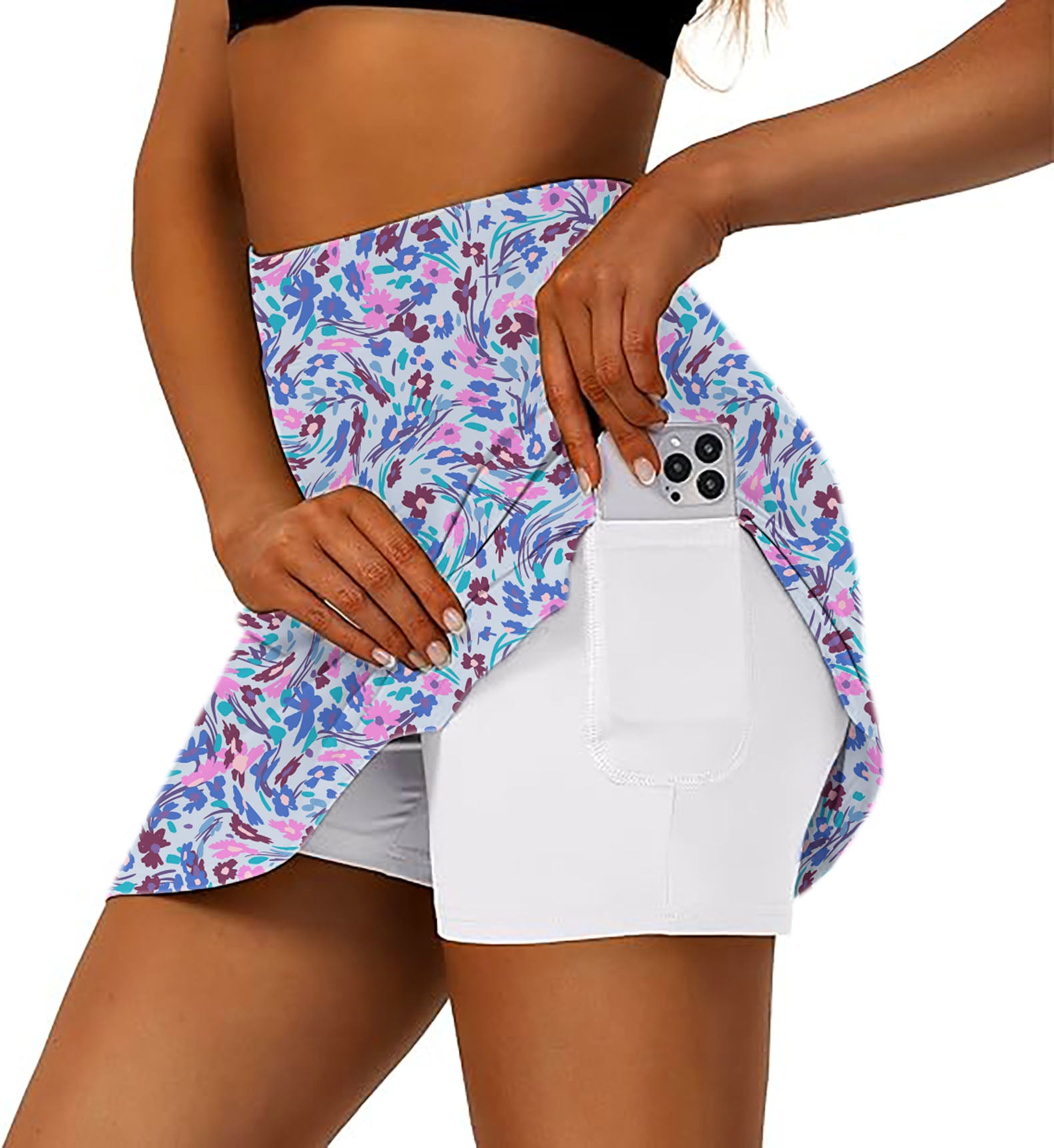 summer floral Women's Athletic Golf Skorts Flared Skirts