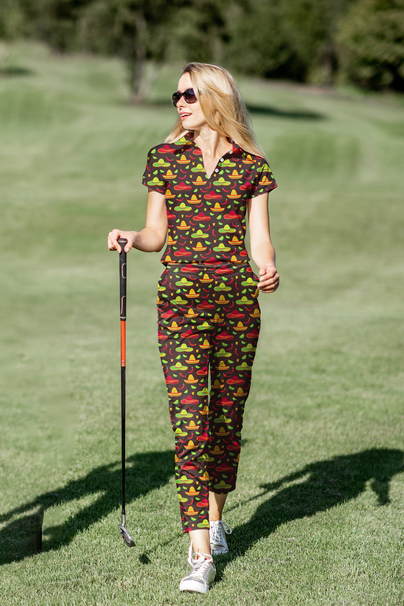 Women's Golf Polo+Pants Set Taco Tuesday