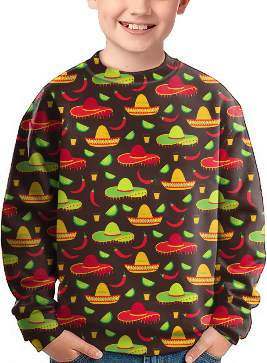 Taco Tuesday Crewneck Pullover Kids Ugly Sweater