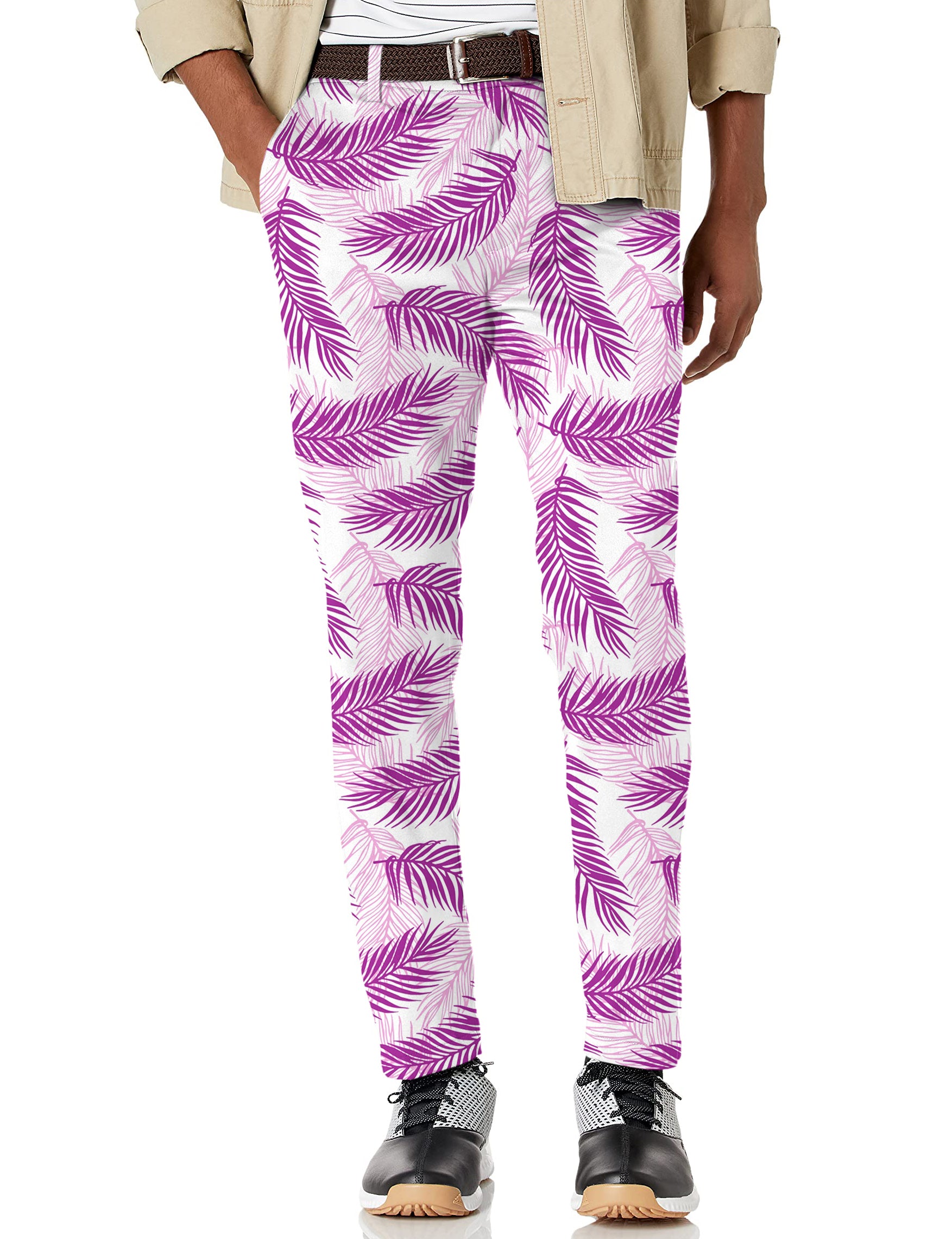 Men's Purple Palms Stretch Golf Pants